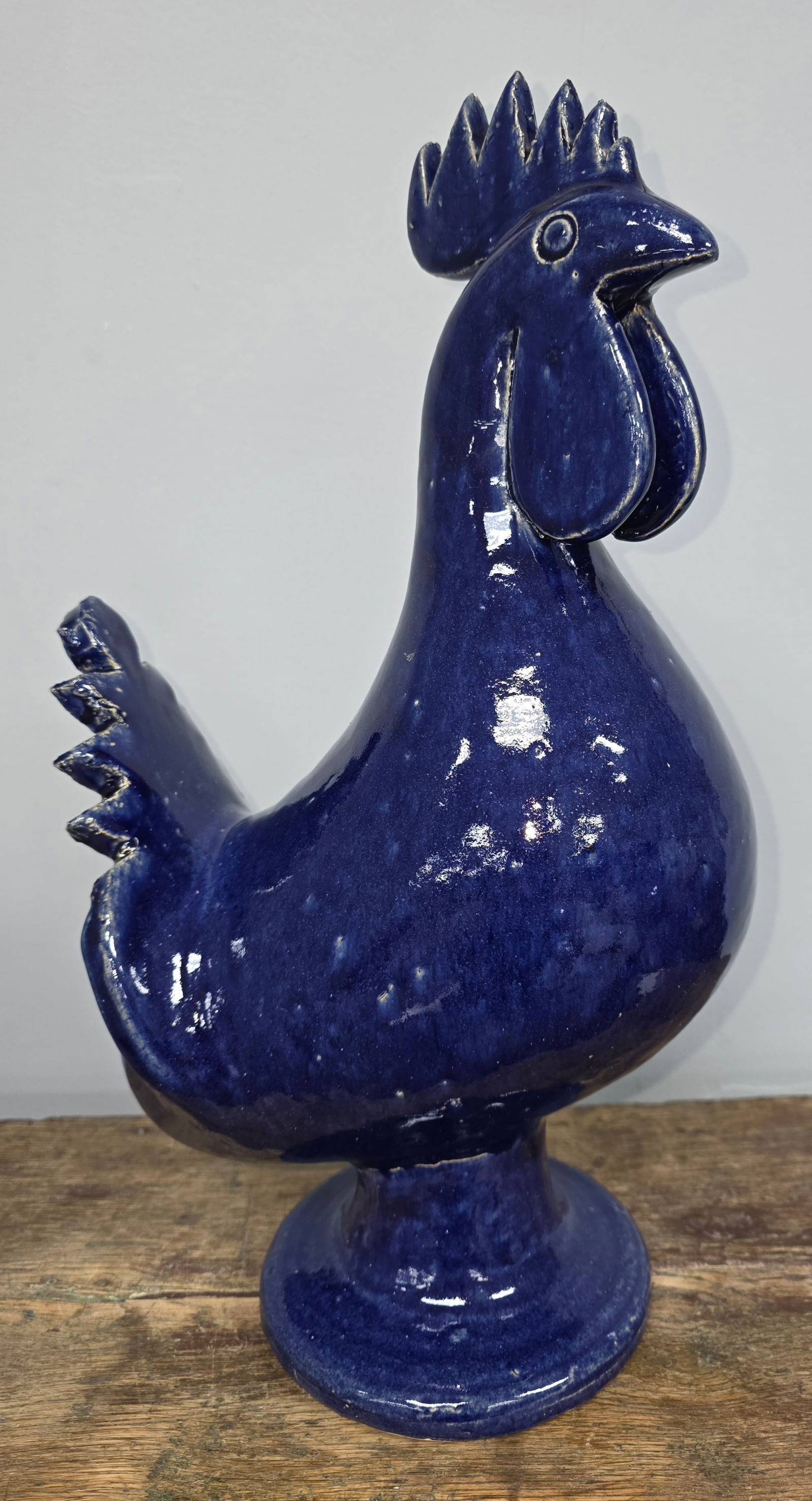 Edwin Meaders Cobalt Blue Folk Pottery Rooster 1991 (1 of 5)