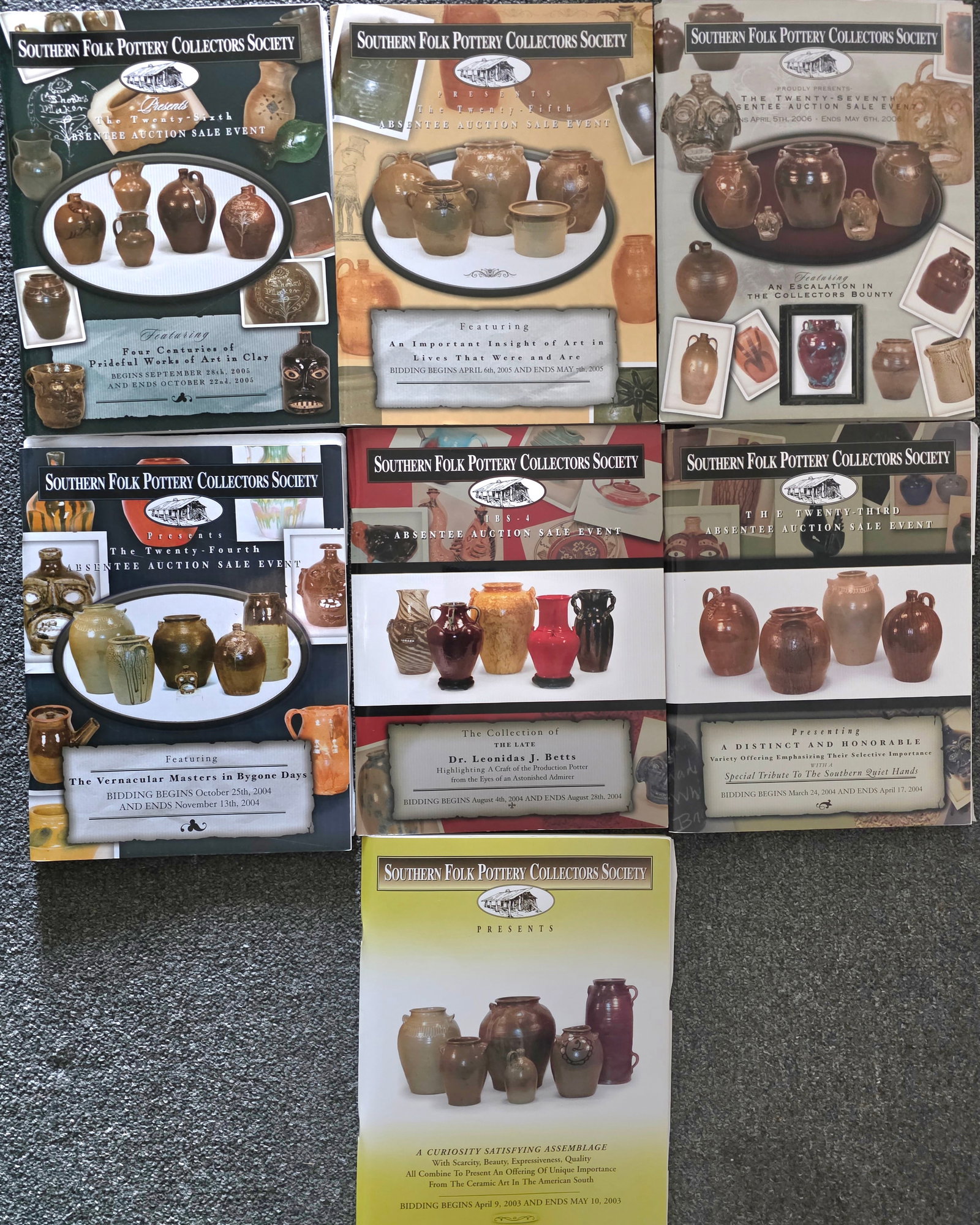 7 Southern Folk Pottery Auction Catalogs (1 of 2)