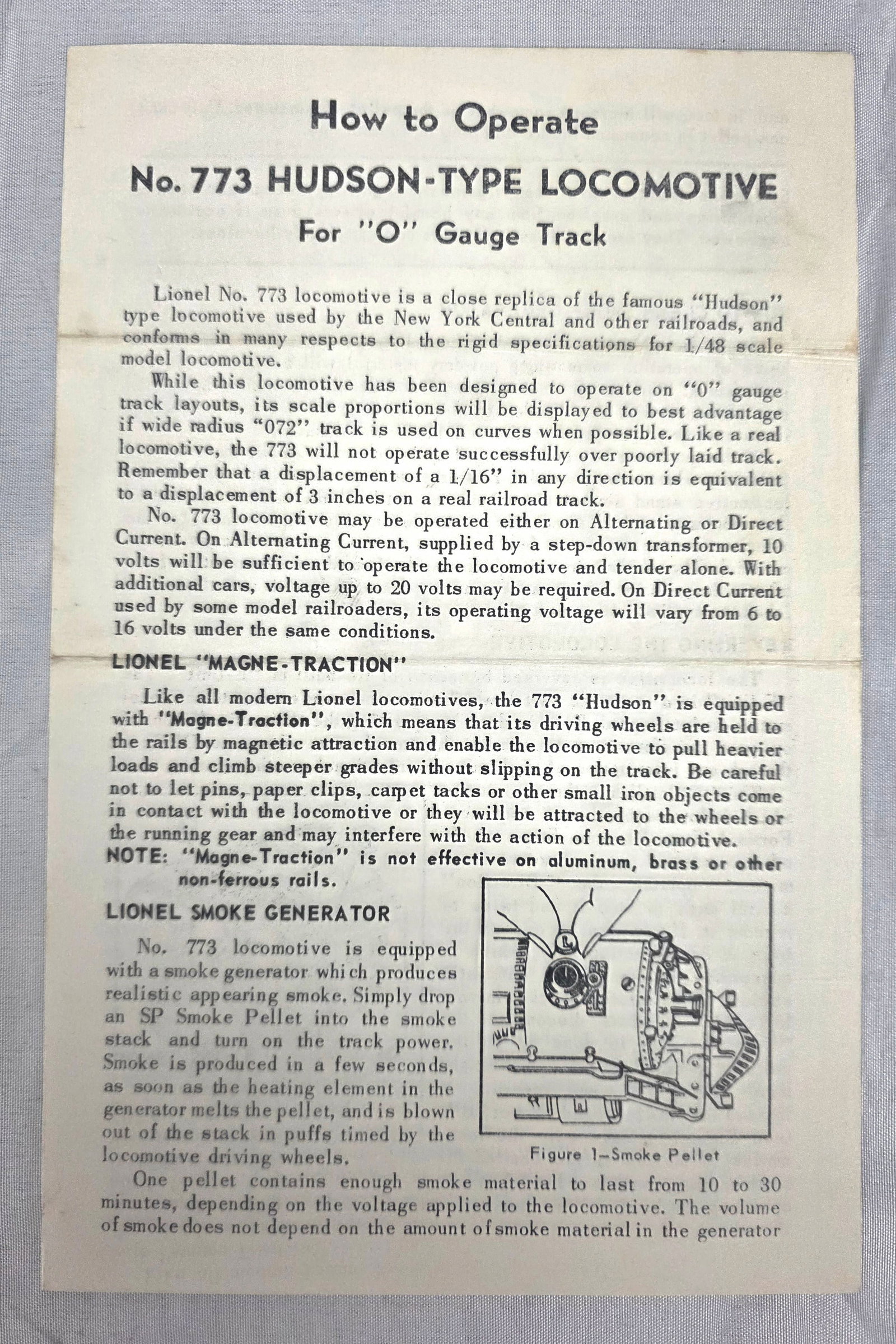 Lionel Postwar 773 Hudson Instruction Manual (1 of 3)