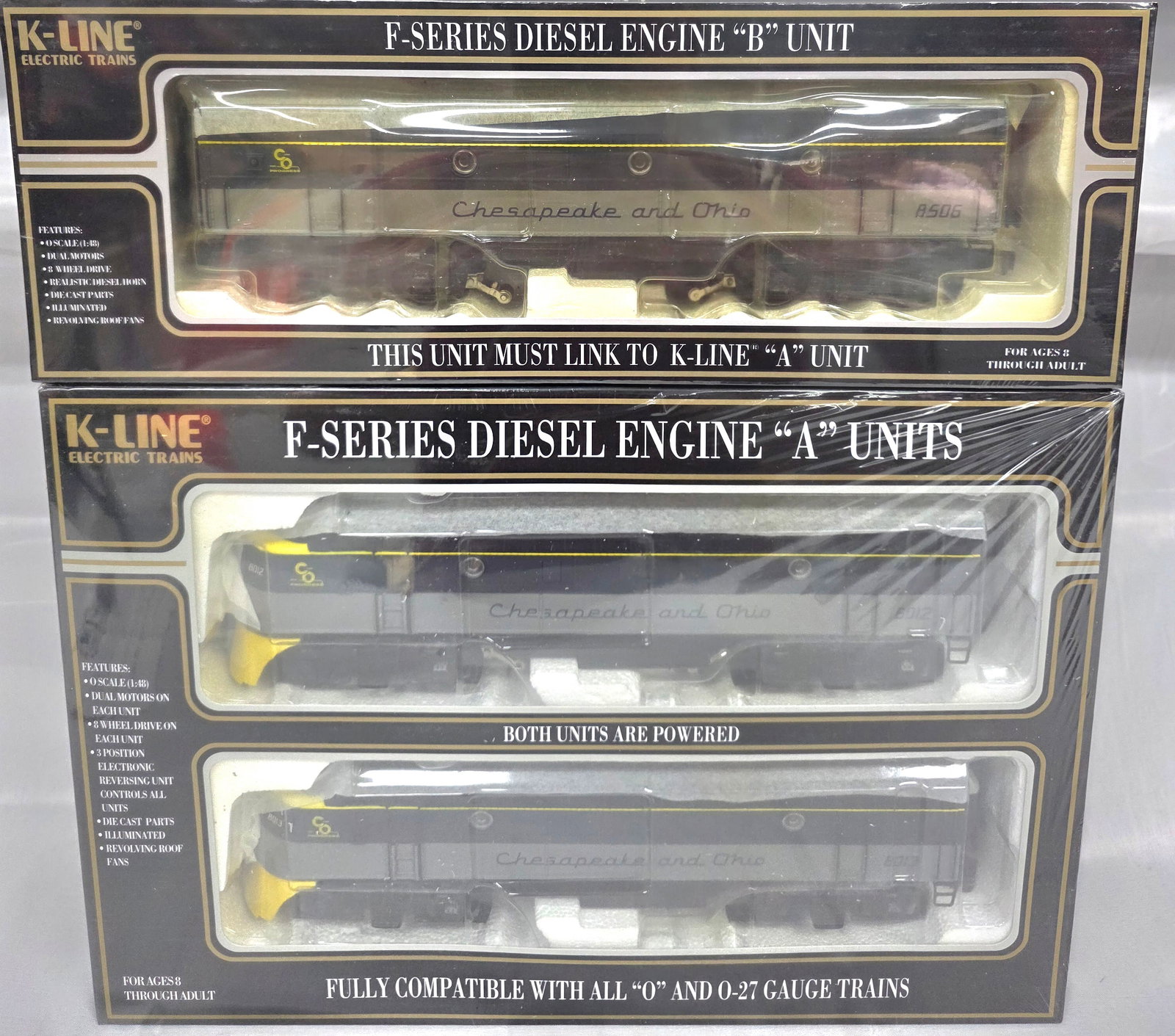 K-Line K-25151C C & O F-7 Diesel Loco ABA Set (1 of 5)