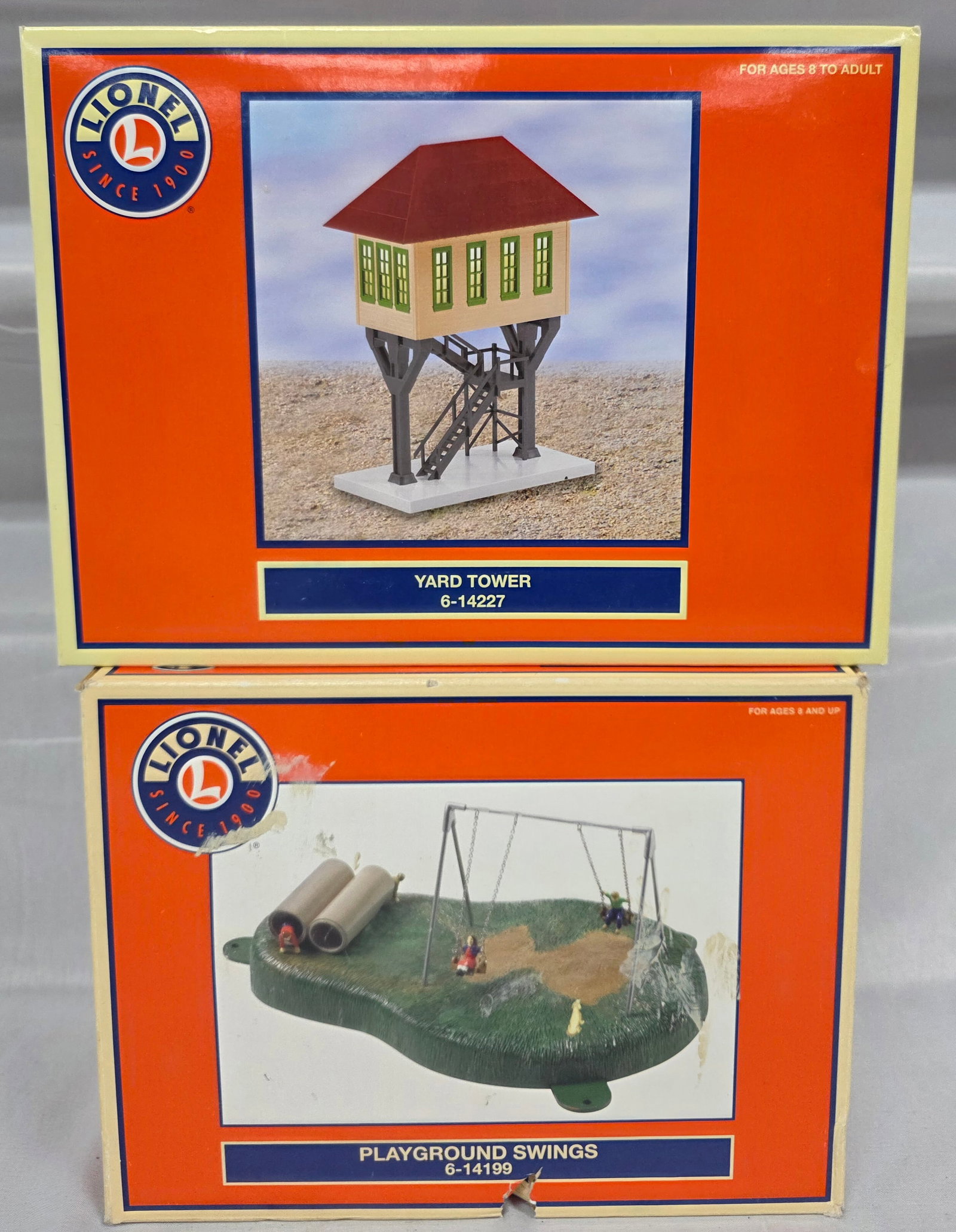 Lionel Train Layout Accesories Lot of 2: Lionel Train Layout Accesories Lot of 2. 1. 6-14199 Playground Swings. 2. 6-14227 Yard Tower.
