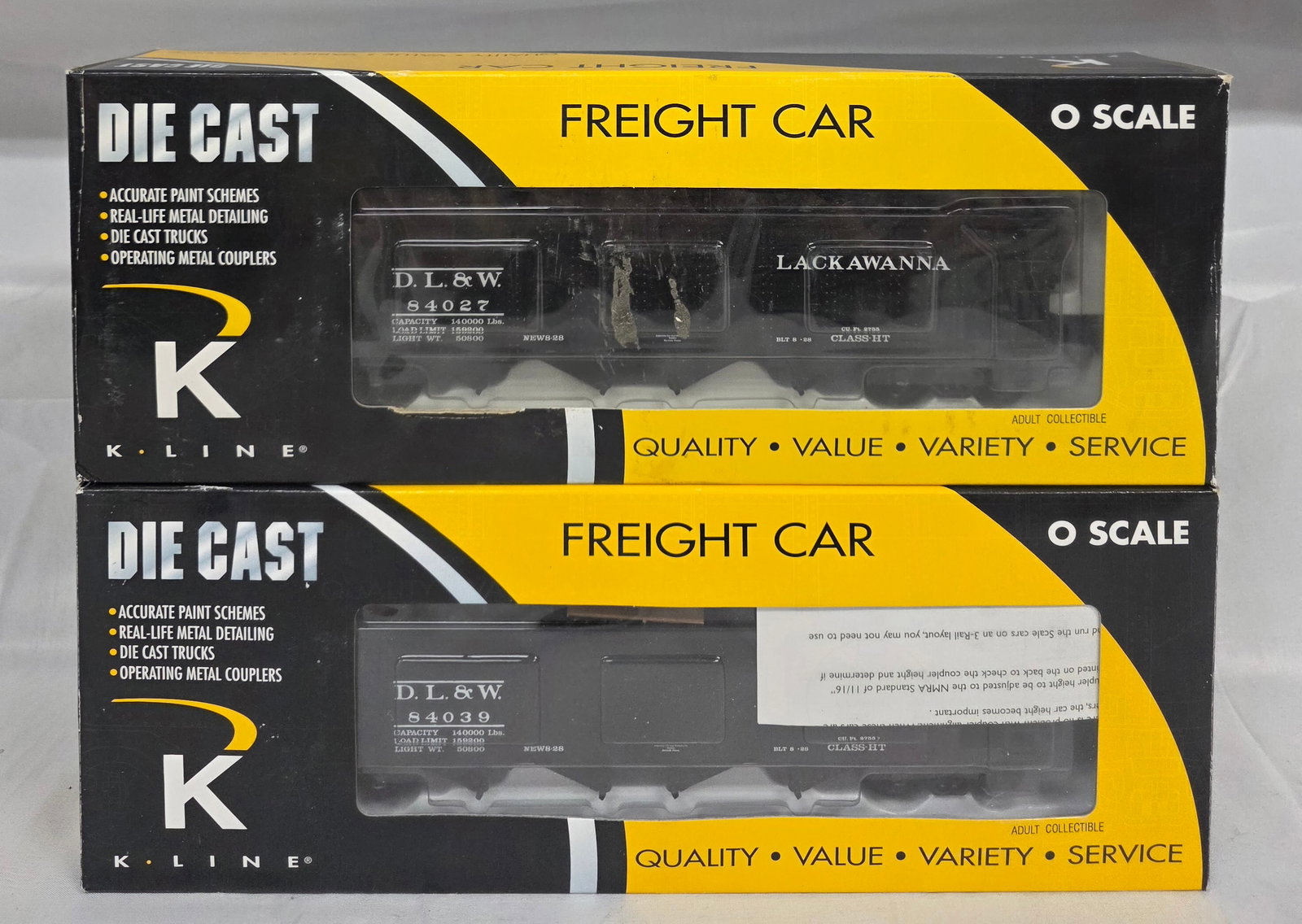 K-Line Die Cast D.L & W Freight Car w/Coal Load (1 of 2)