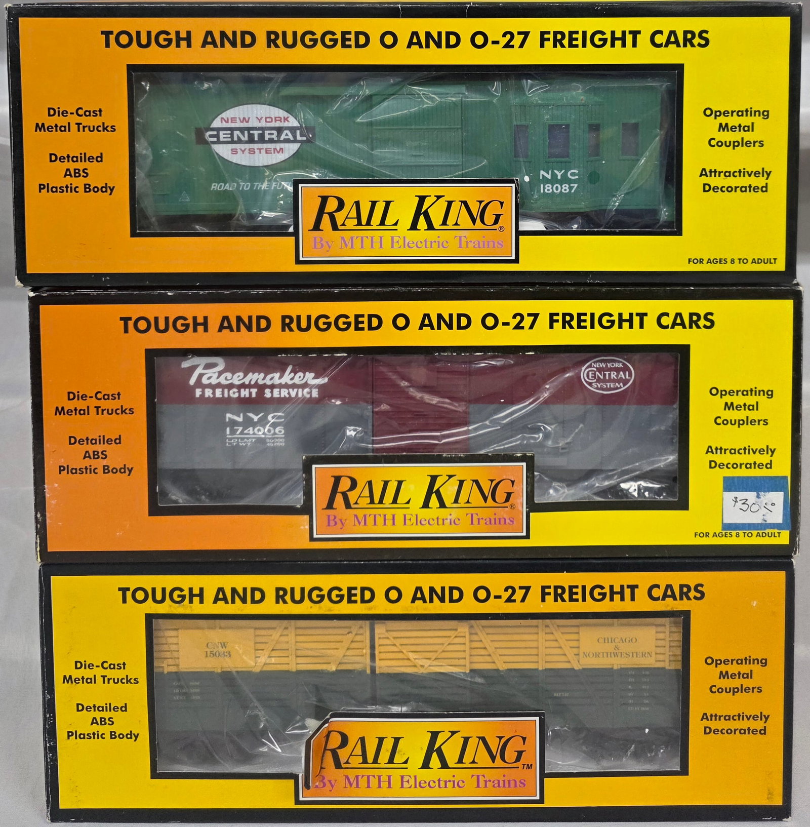 RailKing NYC & CNW Rolling Stock Lot of 3 (1 of 2)