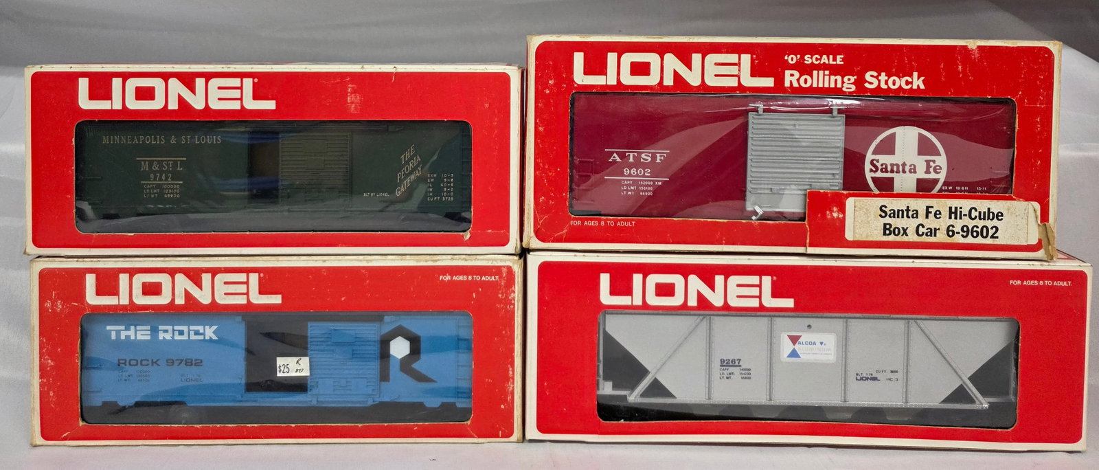 Lionel Boxcar and Hopper Lot of 4 (NIB) (1 of 2)