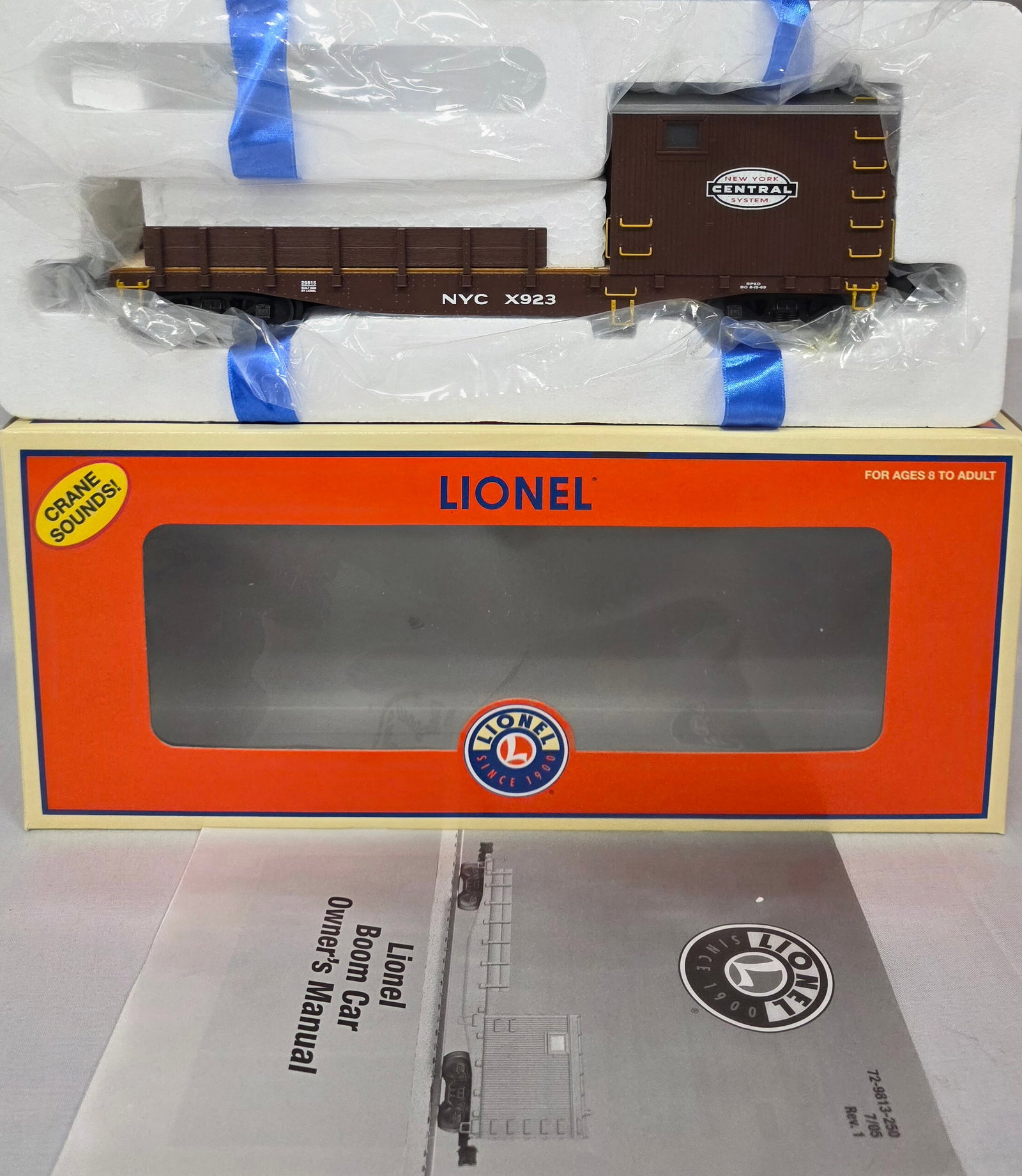 Lionel NYC Boom Car (NIB): Lionel 6-29815 New York Central Boom Car (NIB), C-10 never taken out of the package.