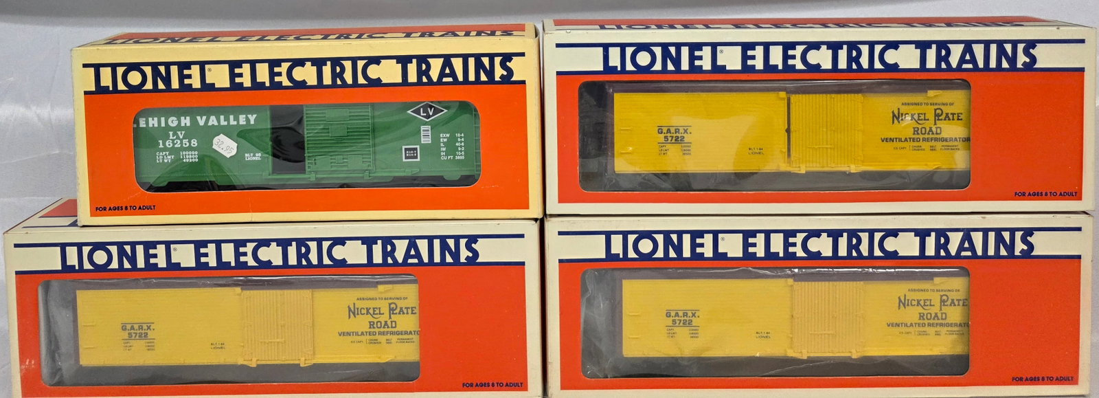Lionel Reefer and Boxcar Lot of 4 (NIB) (1 of 2)