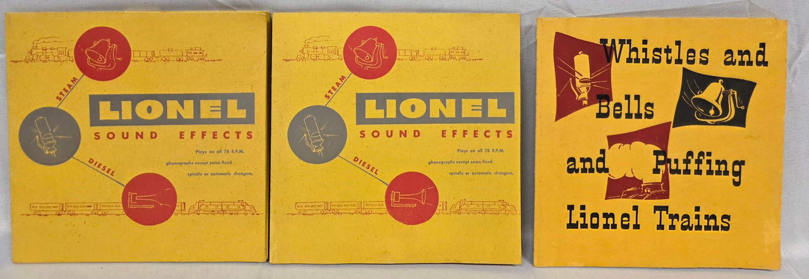 Lionel Postwar Sound Effect Lot of 3: Lionel Postwar Sound Effect Lot of 3. All 3 are in good to very good condition in their original packaging.