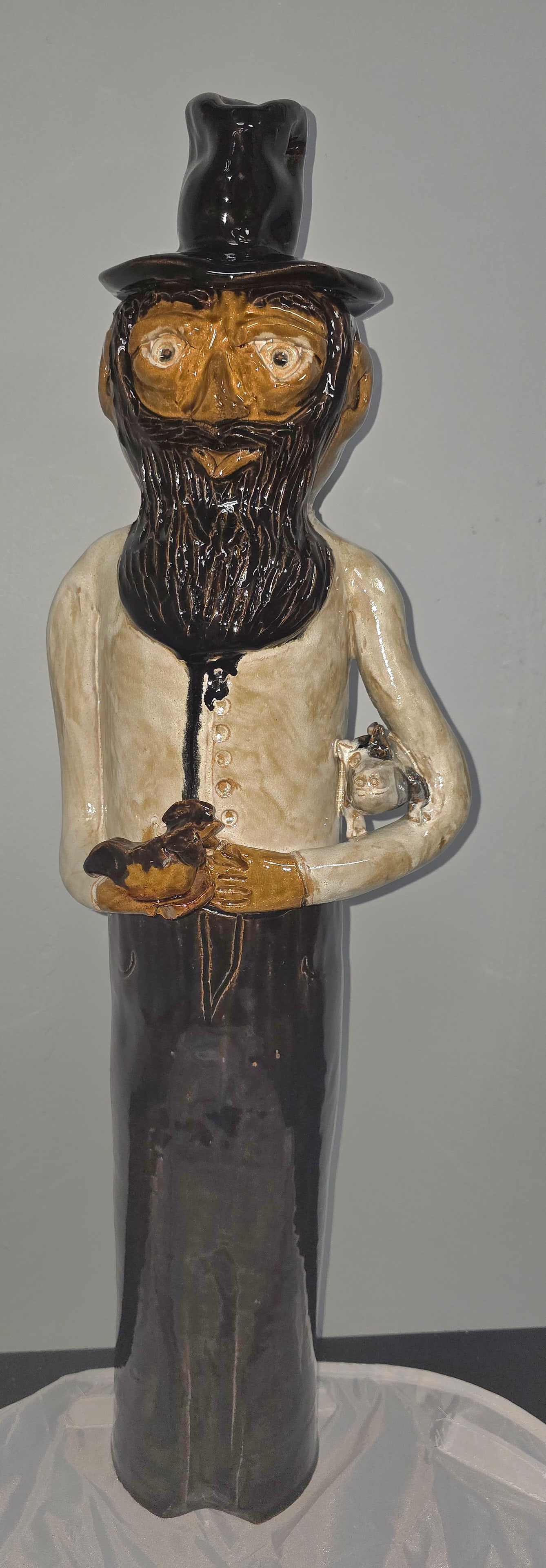 Claude Miller-Ram Folk Pottery Abraham Lincoln (1 of 5)