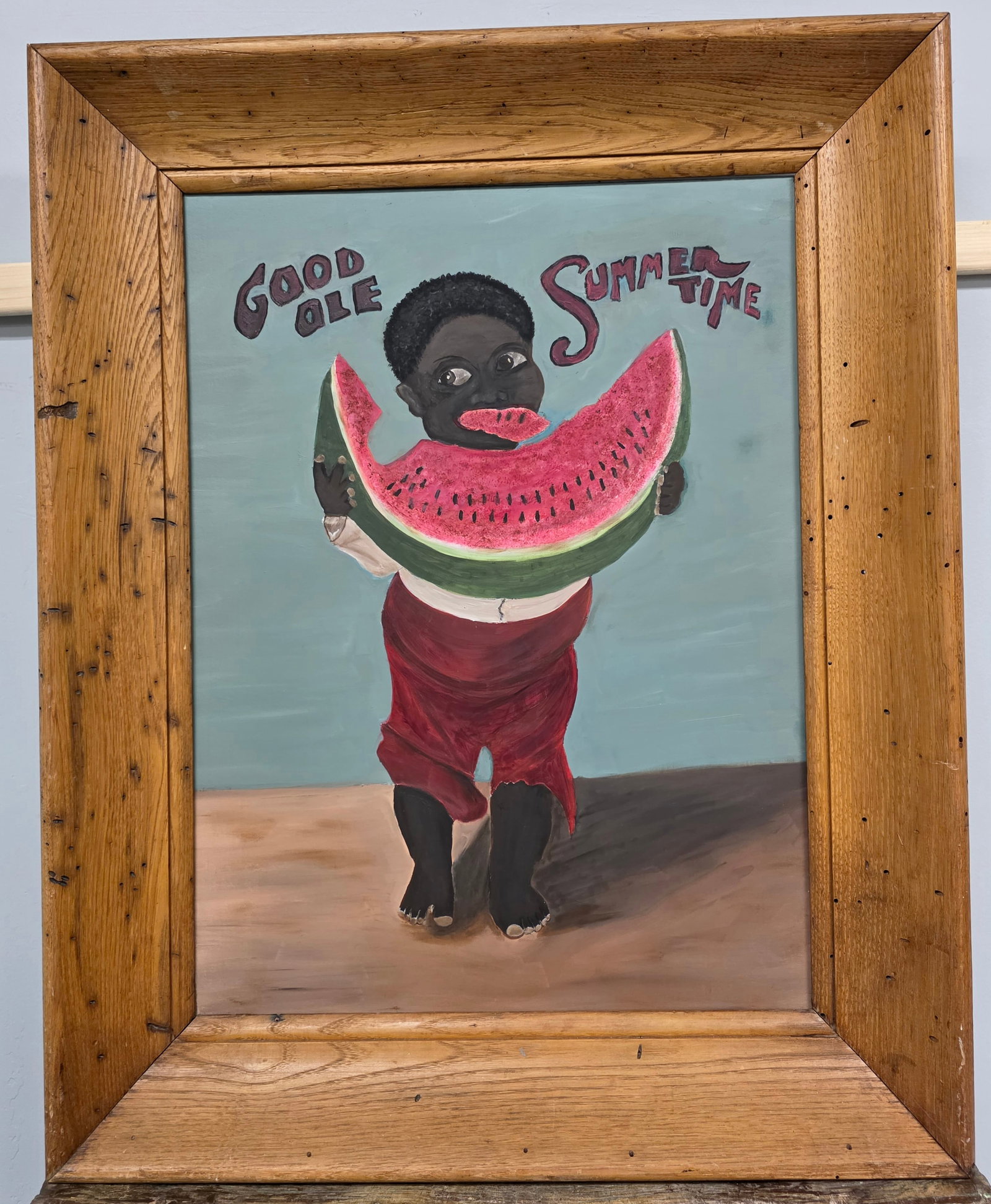 Black Americana Boy Eating Watermelon Painting (1 of 2)