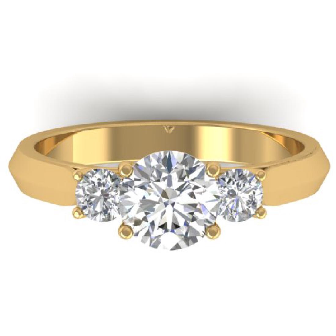 1.5 CTW CERTIFIED VS/SI DIAMOND SOLITAIRE 3 STONE RING: 30314-REF#-380W5G ---- 1.5 CTW CERTIFIED VS/SI DIAMOND SOLITAIRE 3 STONE RING 14K Gold Designer Brand Luxury Jewelry, made in the USA Retail Price: $18,850 Perfect factory sizing, Most rings at $20 pe