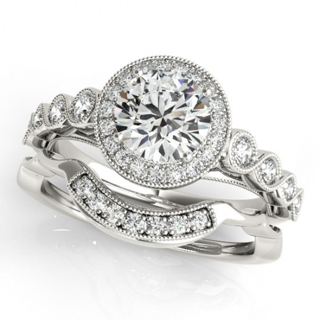 1.6 CTW Certified VS/SI Diamond 2pc Wedding Set: 30849-REF#-402H4M ---- 1.6 CTW Certified VS/SI Diamond 2pc Wedding Set Solitaire Halo 14K Gold Designer Brand Luxury Jewelry, made in the USA Retail Price: $22,150 Perfect factory sizing, Most rings a
