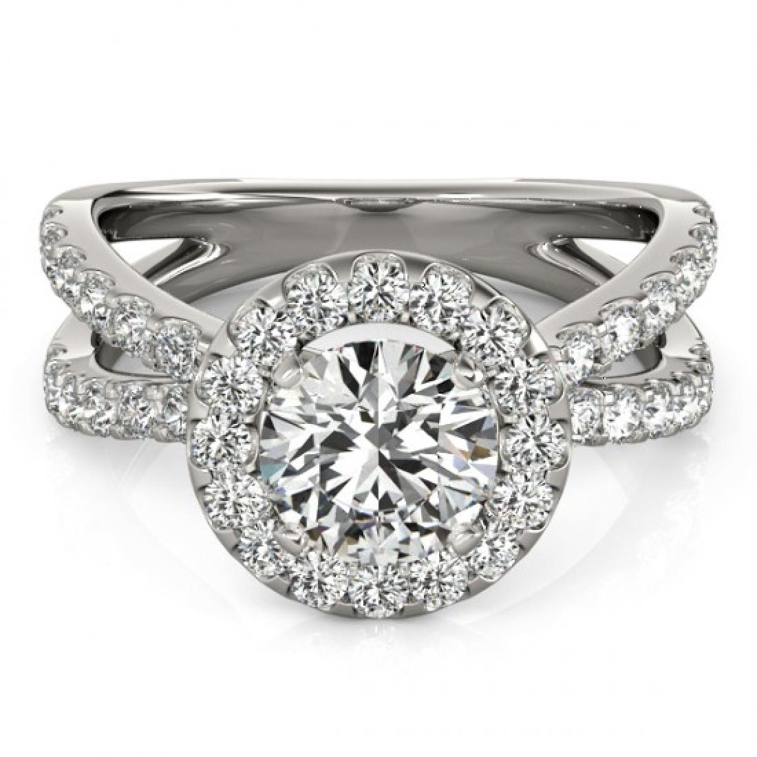 1.51 CTW Certified VS/SI Diamond Bridal Solitaire Halo: 26763-REF#-176M5R ---- 1.51 CTW Certified VS/SI Diamond Bridal Solitaire Halo Ring 18K White Gold Designer Brand Luxury Jewelry, made in the USA Retail Price: $9,700 Perfect factory sizing, Most rings