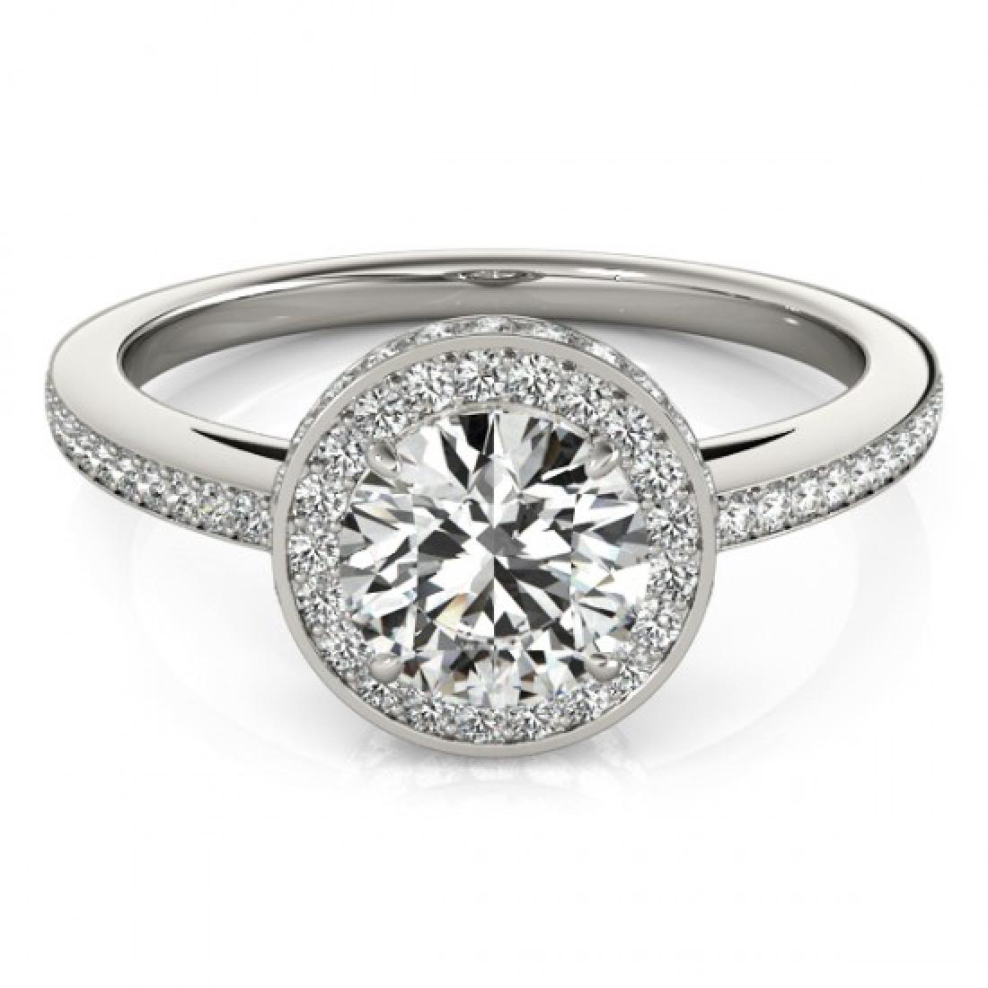 1.25 CTW Certified VS/SI Diamond Bridal Solitaire Halo: 26919-REF#-226M7R ---- 1.25 CTW Certified VS/SI Diamond Bridal Solitaire Halo Ring 18K White Gold Designer Brand Luxury Jewelry, made in the USA Retail Price: $11,200 Perfect factory sizing, Most ring