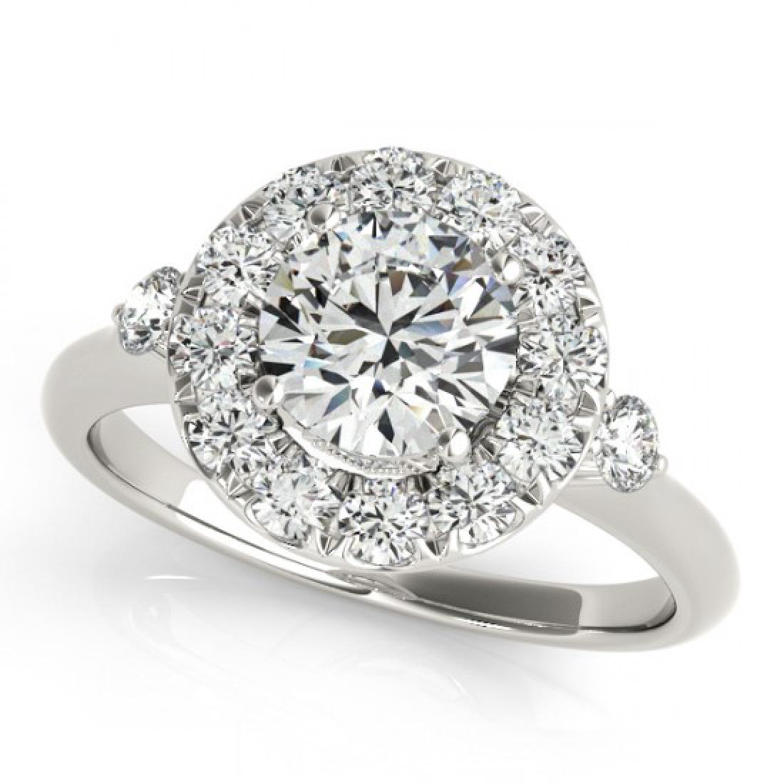 1.25 CTW Certified VS/SI Diamond Bridal Solitaire Halo: 26308-REF#-222Y2M ---- 1.25 CTW Certified VS/SI Diamond Bridal Solitaire Halo Ring 18K White Gold Designer Brand Luxury Jewelry, made in the USA Retail Price: $11,000 Perfect factory sizing, Most ring