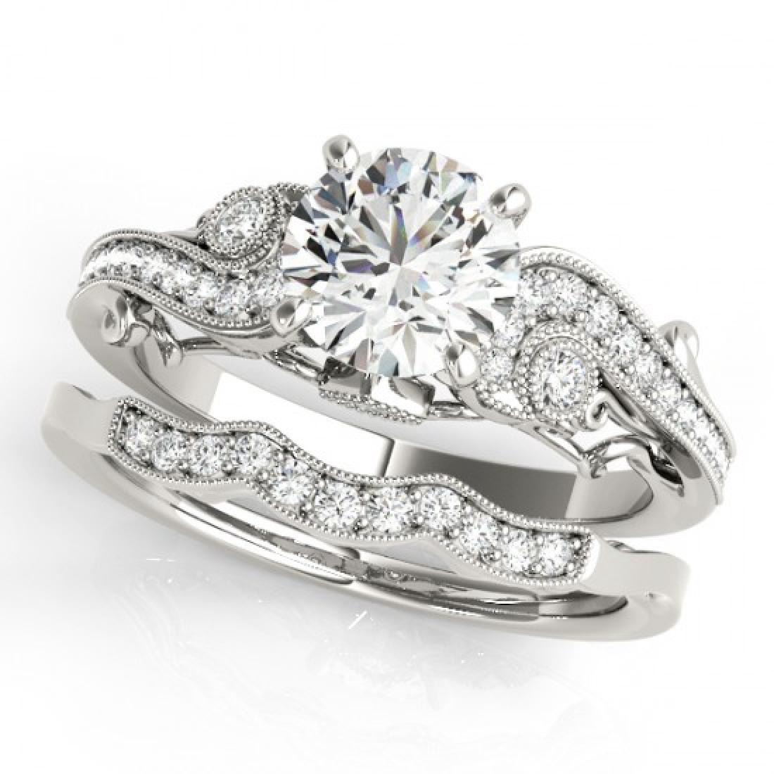 1.32 CTW Certified VS/SI Diamond Solitaire 2pc Wedding: 31559-REF#-370T2K ---- 1.32 CTW Certified VS/SI Diamond Solitaire 2pc Wedding Set Antique Gold Designer Brand Luxury Jewelry, made in the USA Retail Price: $20,350 Perfect factory sizing, Most rings a