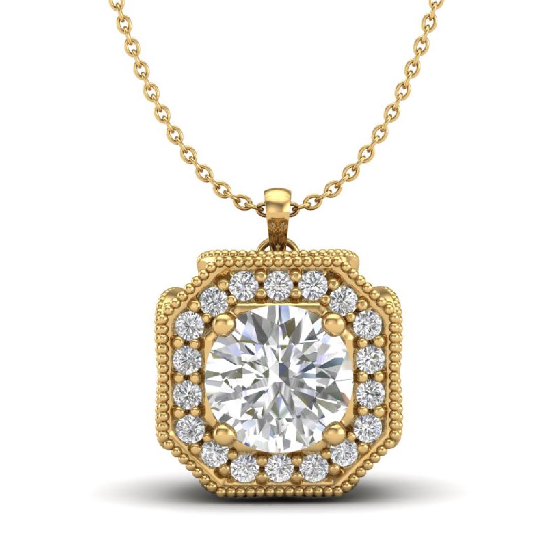 1.54 CTW VS/SI DIAMOND SOLITAIRE ART DECO NECKLACE 18K: 37327-REF#-418G2N ---- 1.54 CTW VS/SI DIAMOND SOLITAIRE ART DECO NECKLACE 18K Gold Designer Brand Luxury Jewelry, made in the USA Retail Price: $25,300 Perfect factory sizing, Most rings at $20 per si