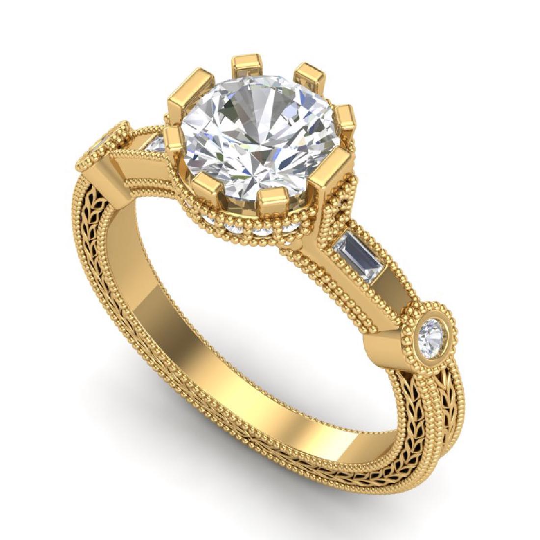1.71 CTW VS/SI DIAMOND BRIDAL SOLITAIRE ART DECO RING: 37063-REF#-543W6G ---- 1.71 CTW VS/SI DIAMOND BRIDAL SOLITAIRE ART DECO RING 18K Gold Designer Brand Luxury Jewelry, made in the USA Retail Price: $29,900 Perfect factory sizing, Most rings at $20 per