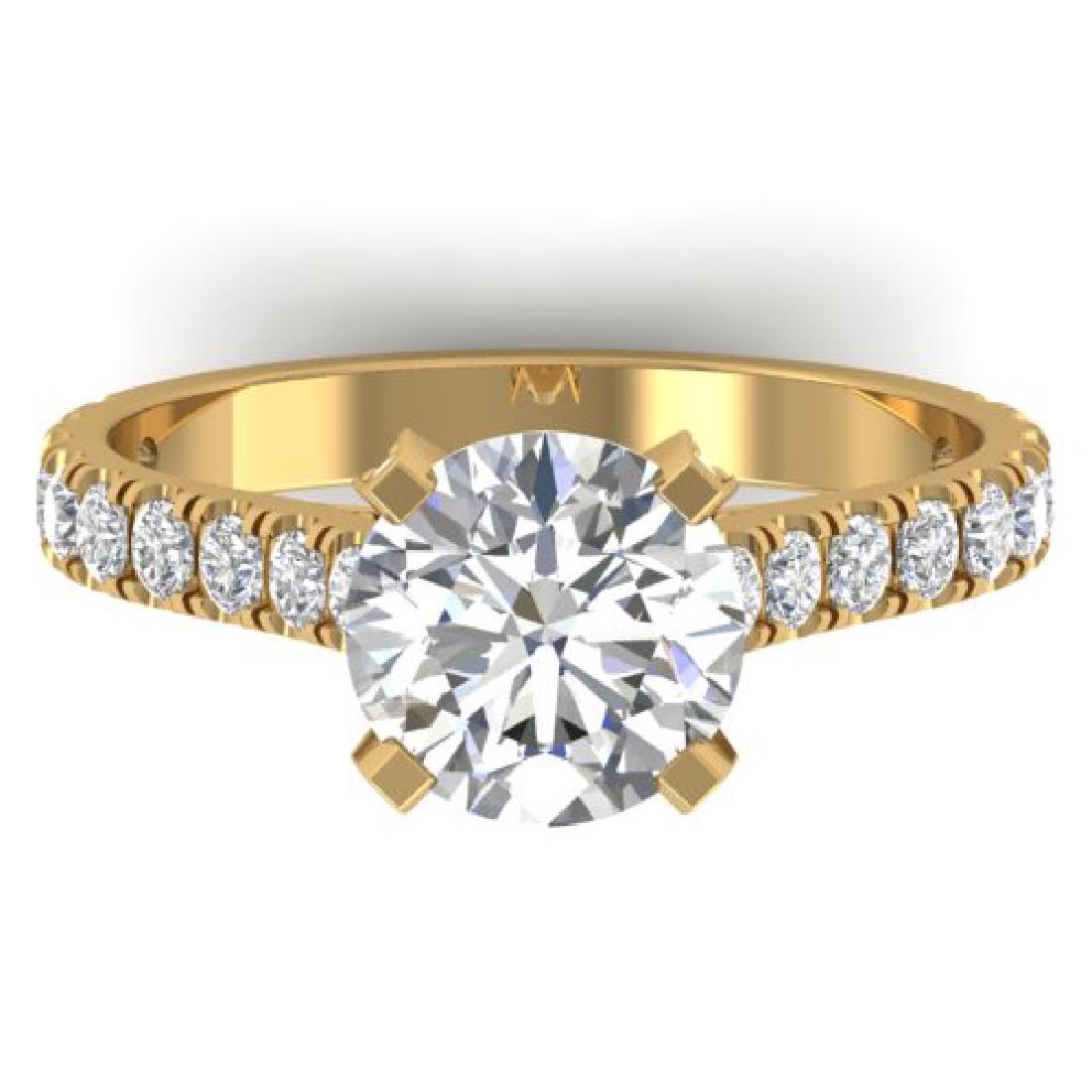 2.4 CTW Certified VS/SI Diamond Solitaire Art Deco Ring: 30443 - REF-674A2N ---- 2.4 CTW Certified VS/SI Diamond Solitaire Art Deco Ring 14K Gold ---- Luxury Designer Brand Ring Appraised at $33,350 Certificate Number US30443 14k Yellow gold, Ring Size is 7