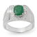 2.25 CTW Emerald & Diamond Men's Ring 10K White Gold