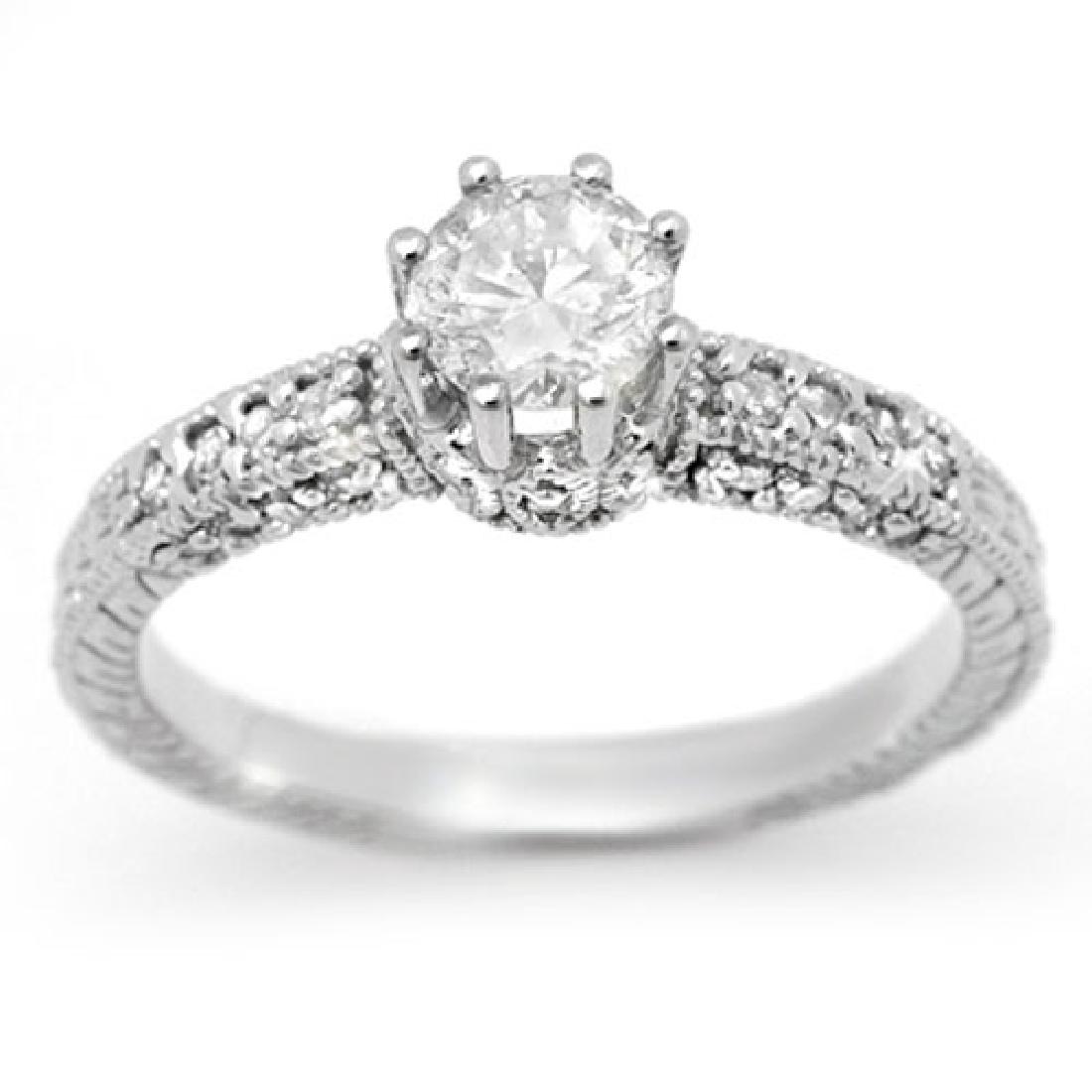 1.0 CTW Certified VS/SI Diamond Solitaire Ring 18K: 13701 - REF-129A3N ---- 1.0 CTW Certified VS/SI Diamond Solitaire Ring 18K White Gold ---- Luxury Designer Brand Ring Appraised at $5,700 Certificate Number US13701 18k White gold, Ring Size is 6.5, R