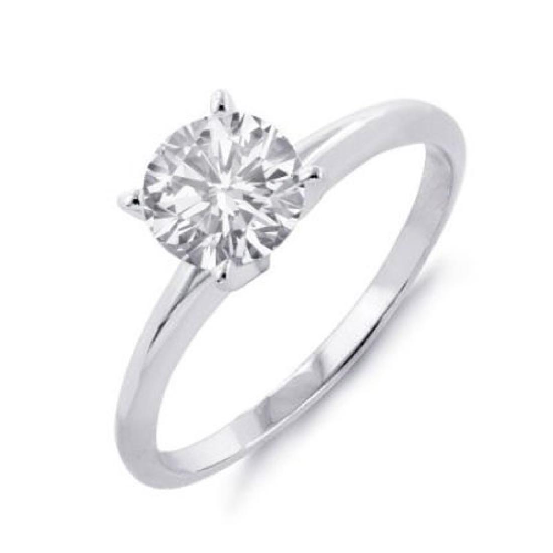 1.0 CTW Certified VS/SI Diamond Solitaire Ring 14K: 12156 - REF-257M2F ---- 1.0 CTW Certified VS/SI Diamond Solitaire Ring 14K White Gold ---- Luxury Designer Brand Ring Appraised at $12,000 Certificate Number US12156 14k White gold, Ring Size is 6, Ri