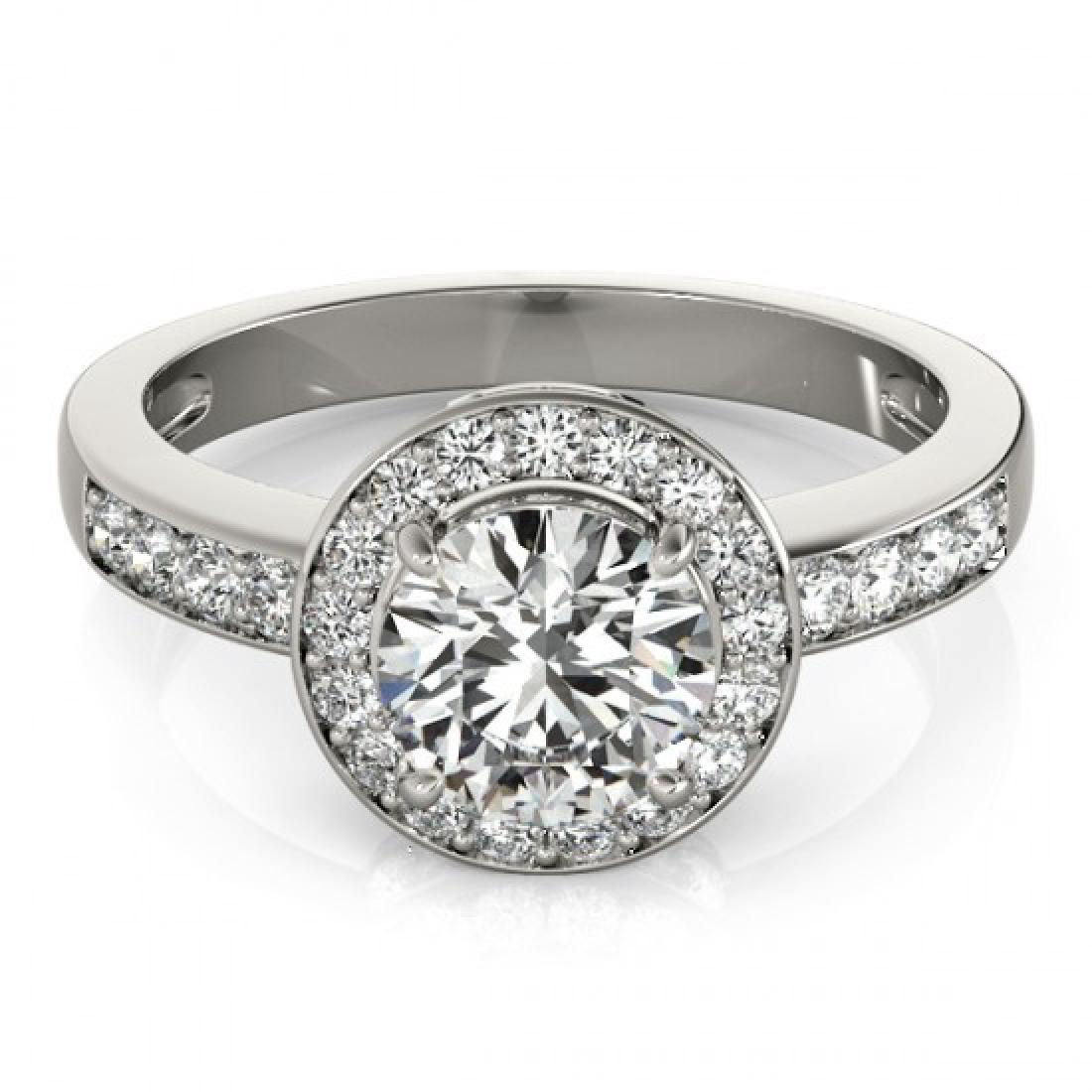 1.2 CTW Certified VS/SI Diamond Solitaire Halo Ring 18K: 26967 - REF-214F5M ---- 1.2 CTW Certified VS/SI Diamond Solitaire Halo Ring 18K White Gold ---- Luxury Designer Brand Ring Appraised at $11,800 Certificate Number US26967 18k White gold, Ring Size is 
