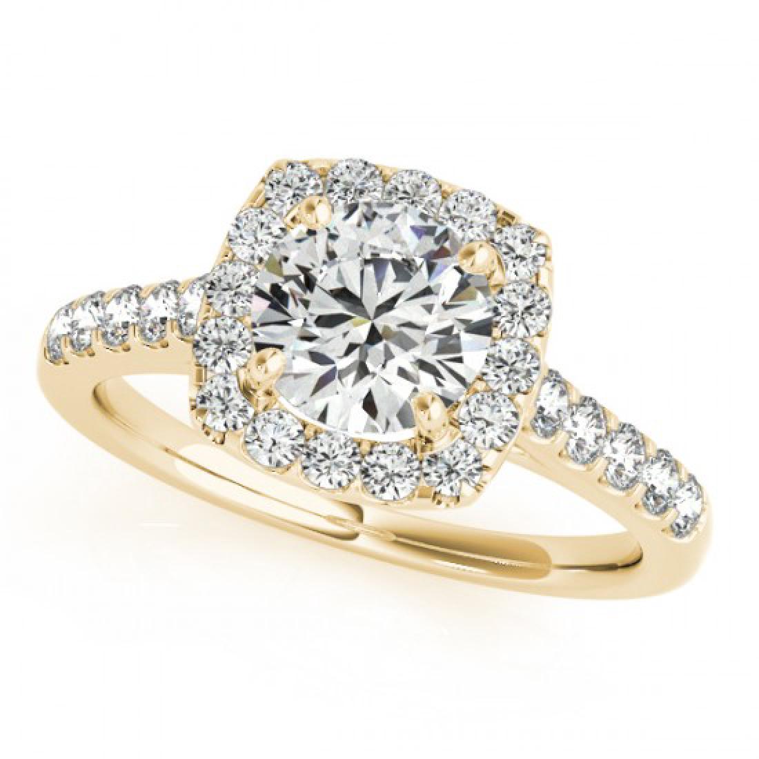 1.1 CTW Certified VS/SI Diamond Solitaire Halo Ring 18K: 26259 - REF-148K2R ---- 1.1 CTW Certified VS/SI Diamond Solitaire Halo Ring 18K Yellow Gold ---- Luxury Designer Brand Ring Appraised at $8,150 Certificate Number US26259 18k Yellow gold, Ring Size is