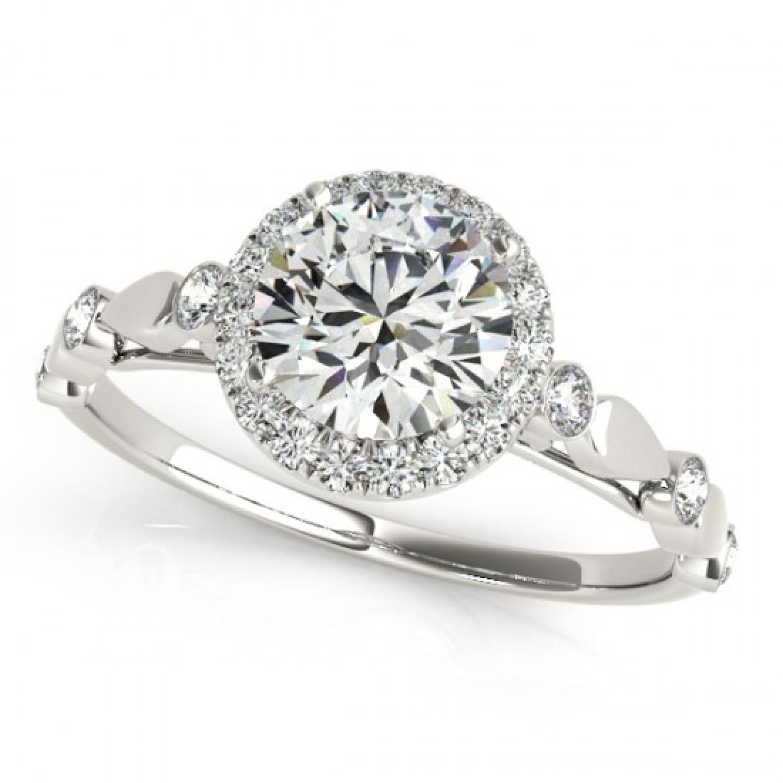 1 CTW Certified VS/SI Diamond Solitaire Halo Ring 18K: 26410 - REF-185Y5X ---- 1 CTW Certified VS/SI Diamond Solitaire Halo Ring 18K White Gold ---- Luxury Designer Brand Ring Appraised at $10,200 Certificate Number US26410 18k White gold, Ring Size is 7,