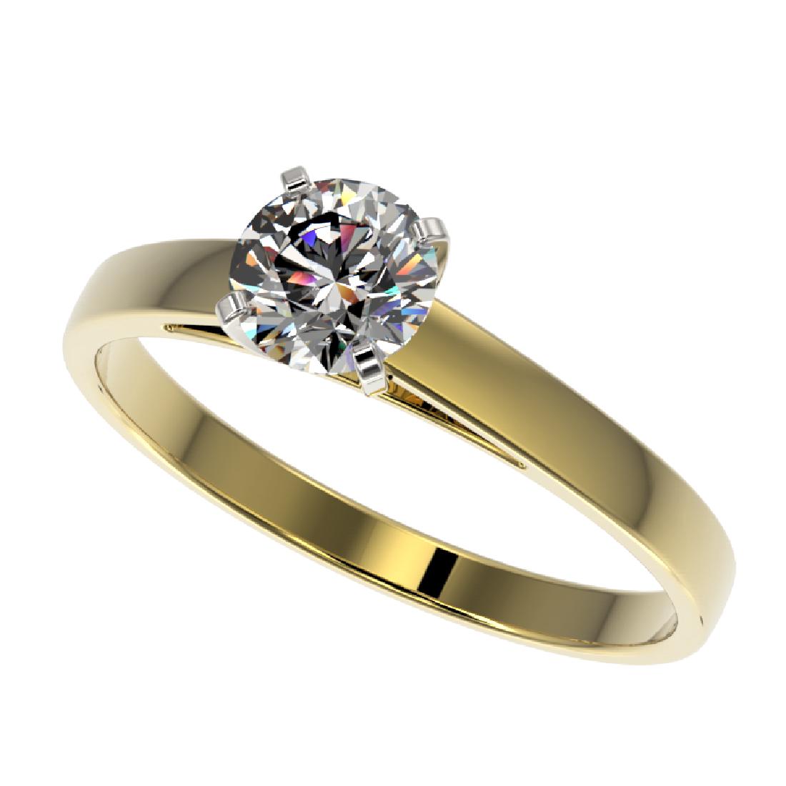 0.77 CTW Certified H-SI/I Quality Diamond Solitaire: 36481 - REF-84X7Y ---- 0.77 CTW Certified H-SI/I Quality Diamond Solitaire Engagement Ring Gold ---- Luxury Designer Brand Ring Appraised at $4,650 Certificate Number US36481 10k Yellow gold, Ring Siz