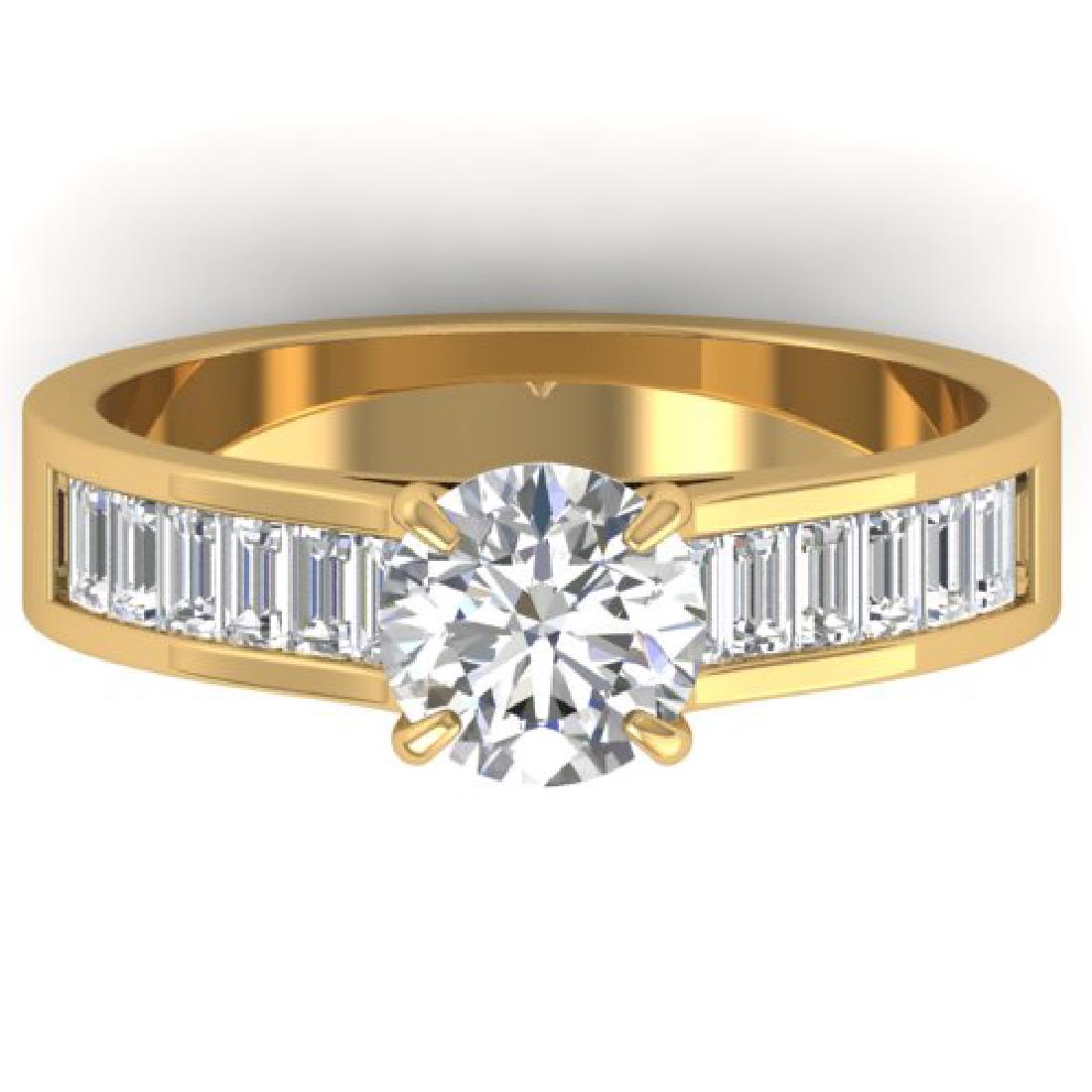 1.75 CTW Certified VS/SI Diamond Solitaire Art Deco: 30350 - REF-411W3H ---- 1.75 CTW Certified VS/SI Diamond Solitaire Art Deco Ring 14K Gold ---- Luxury Designer Brand Ring Appraised at $20,350 Certificate Number US30350 14k Yellow gold, Ring Size is 