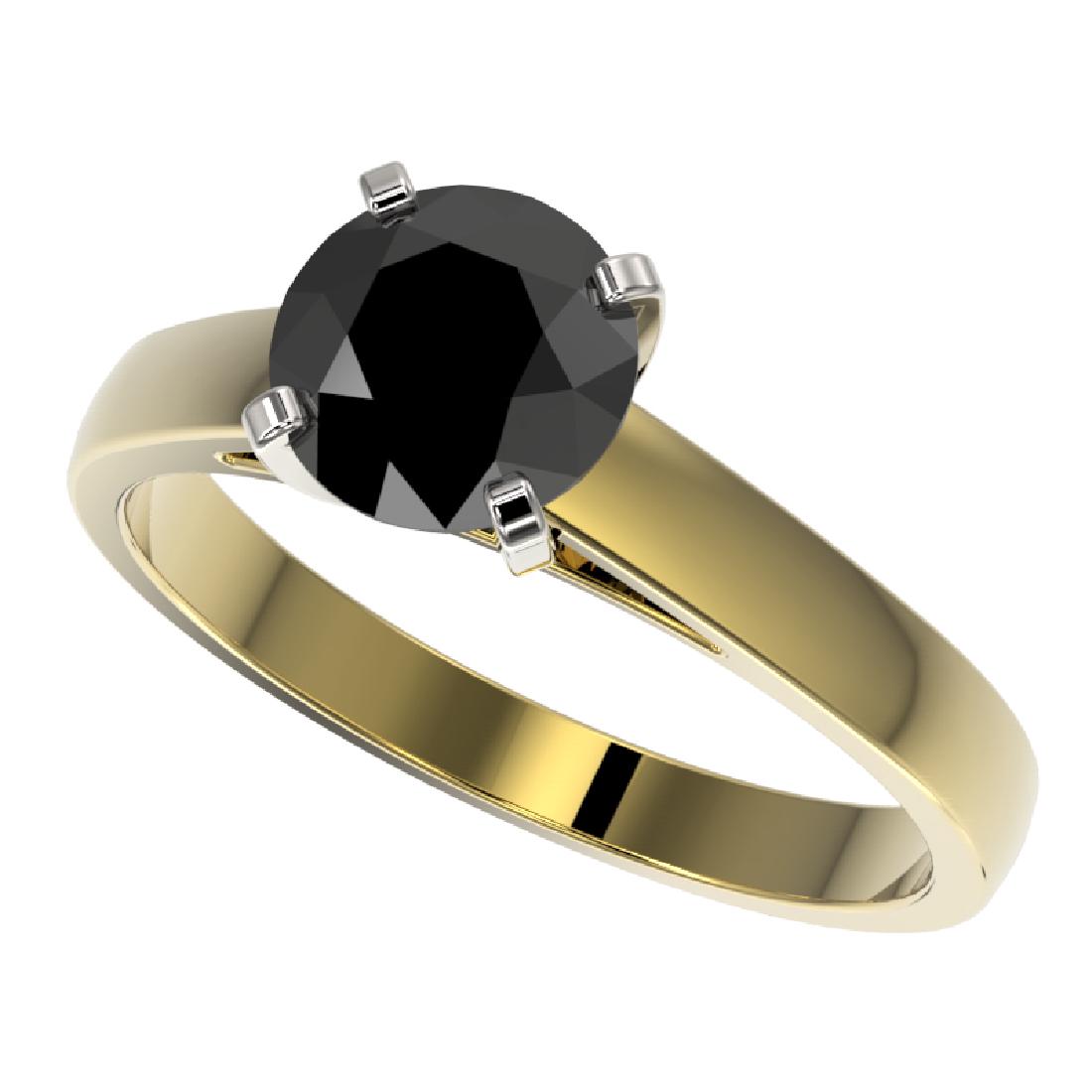 1.50 CTW Fancy Black VS Diamond Solitaire Engagement: 33024 - REF-44K2R ---- 1.50 CTW Fancy Black VS Diamond Solitaire Engagement Ring 10K Yellow Gold ---- Luxury Designer Brand Ring Appraised Retail Price at $2,400 ---- SKU Number US33024 10k Yellow gol