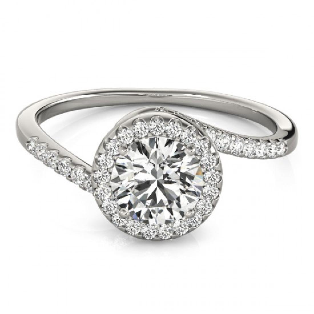 0.75 CTW Certified VS/SI Diamond Bypass Solitaire Ring: 27654 - REF-114F5M ---- 0.75 CTW Certified VS/SI Diamond Bypass Solitaire Ring 18K White Gold ---- Luxury Designer Brand Ring Appraised Retail Price at $5,650 ---- SKU Number US27654 18k White gold Ri