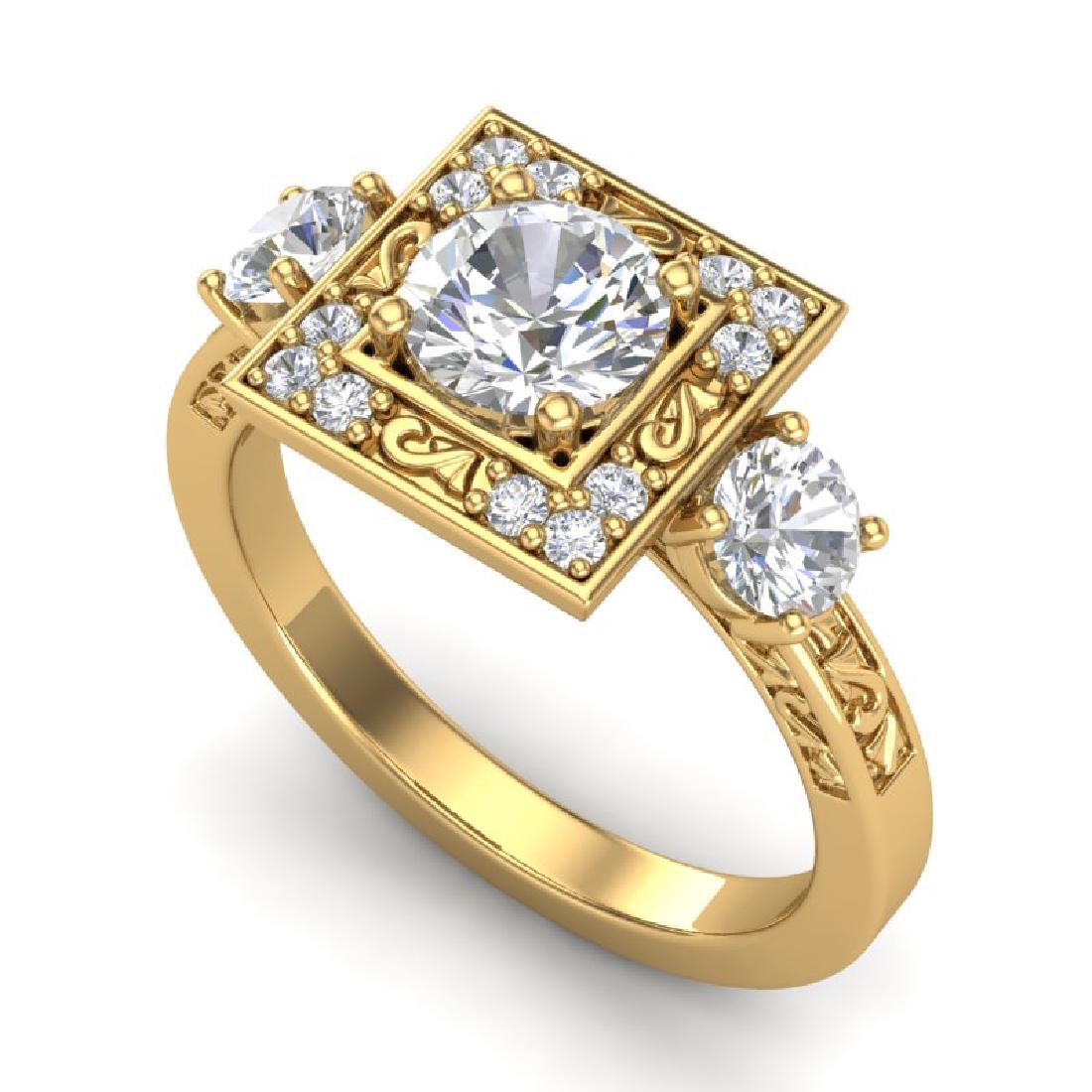 1.55 CTW VS/SI Diamond Solitaire Art Deco 3 Stone Ring: 37276 - REF-272N8Y ---- 1.55 CTW VS/SI Diamond Solitaire Art Deco 3 Stone Ring 18K Yellow Gold ---- Luxury Designer Brand 3 stone ring Appraised Retail Price at $16,500 ---- SKU Number US37276 18k Yel