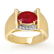 2.33 CTW Ruby & Diamond Mens Ring 10K Yellow Gold -