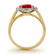 2.33 CTW Ruby & Diamond Mens Ring 10K Yellow Gold - - 2