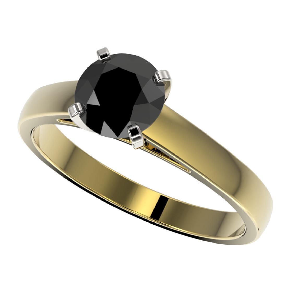 1.25 CTW Fancy Black VS Diamond Solitaire Engagement: 33005 - REF-39K5R ---- 1.25 CTW Fancy Black VS Diamond Solitaire Engagement Ring 10K Yellow Gold ---- Luxury Designer Brand Ring Appraised Retail Price at $2,150 ---- SKU Number US33005 10k Yellow gol