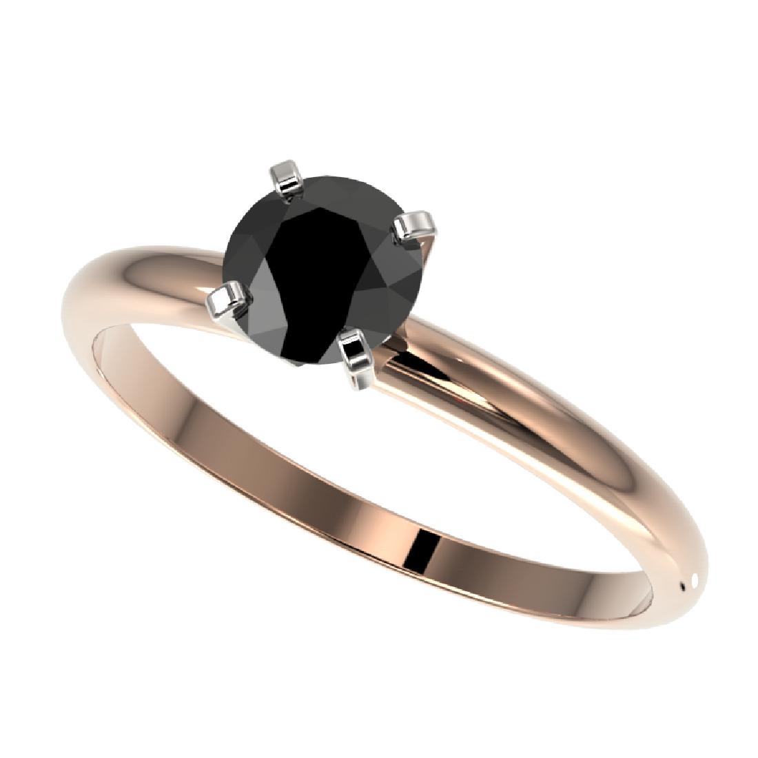 0.75 CTW Fancy Black VS Diamond Solitaire Engagement: 32878 - REF-28F5M ---- 0.75 CTW Fancy Black VS Diamond Solitaire Engagement Ring 10K Rose Gold ---- Luxury Designer Brand Ring Appraised Retail Price at $1,550 ---- SKU Number US32878 10k Rose gold Ri