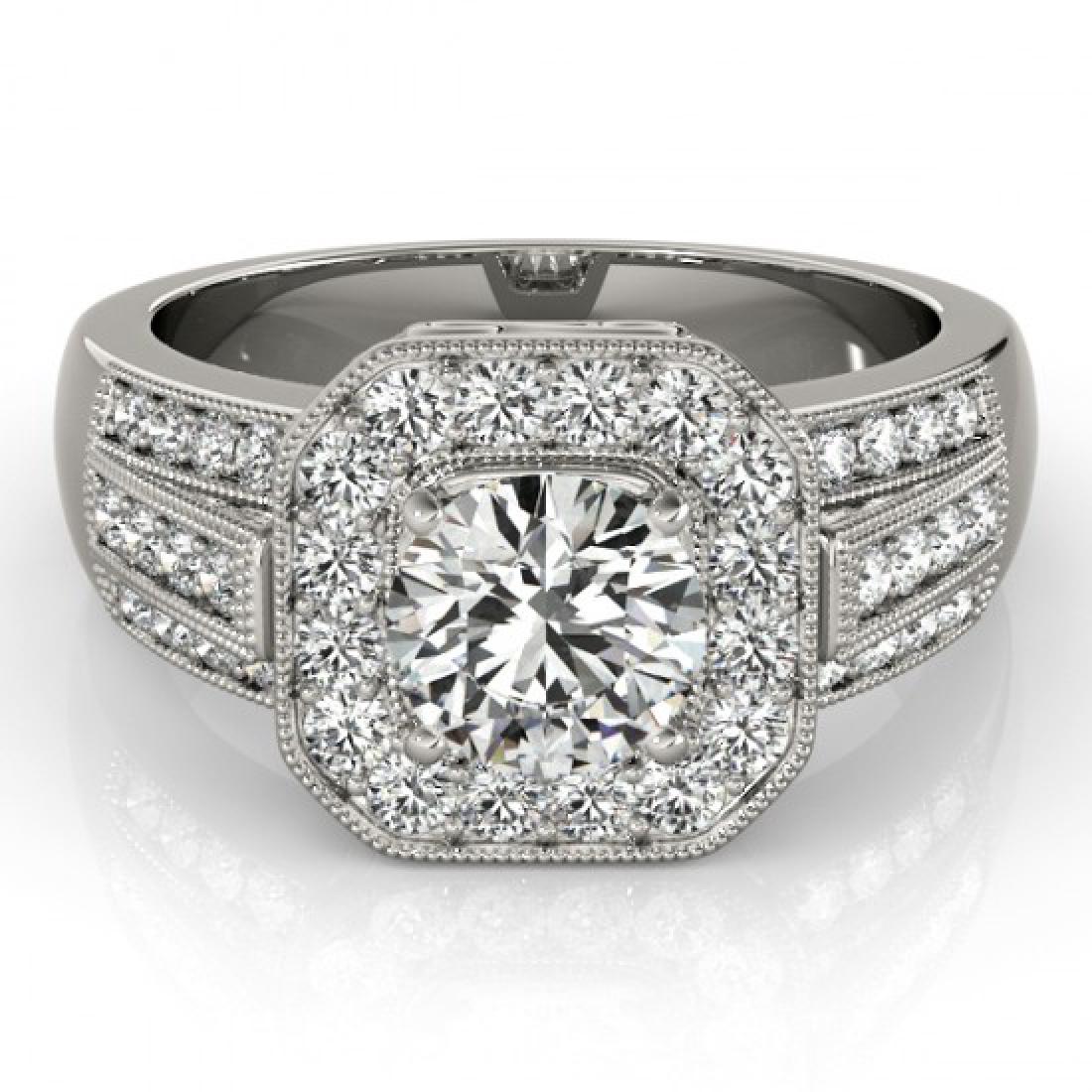 1.5 CTW Certified VS/SI Diamond Solitaire Halo Ring 18K: 26892 - REF-292F4M ---- 1.5 CTW Certified VS/SI Diamond Solitaire Halo Ring 18K White Gold ---- Luxury Designer Brand Ring Appraised Retail Price at $14,450 ---- SKU Number US26892 18k White gold Ring