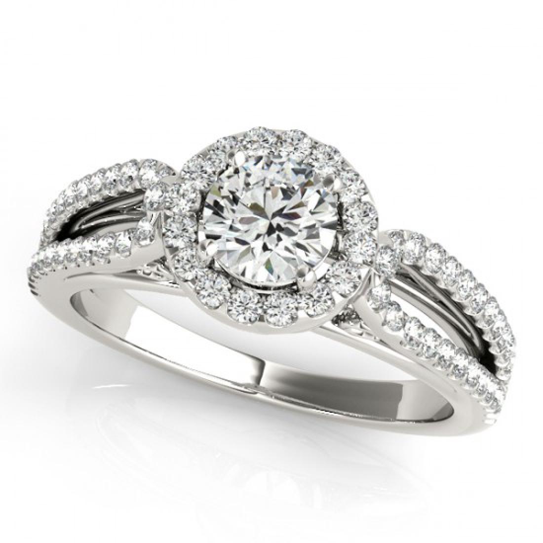0.75 CTW Certified VS/SI Diamond Solitaire Halo Ring: 26419 - REF-95N8Y ---- 0.75 CTW Certified VS/SI Diamond Solitaire Halo Ring 18K White Gold ---- Luxury Designer Brand Ring Appraised Retail Price at $5,250 ---- SKU Number US26419 18k White gold Ring 