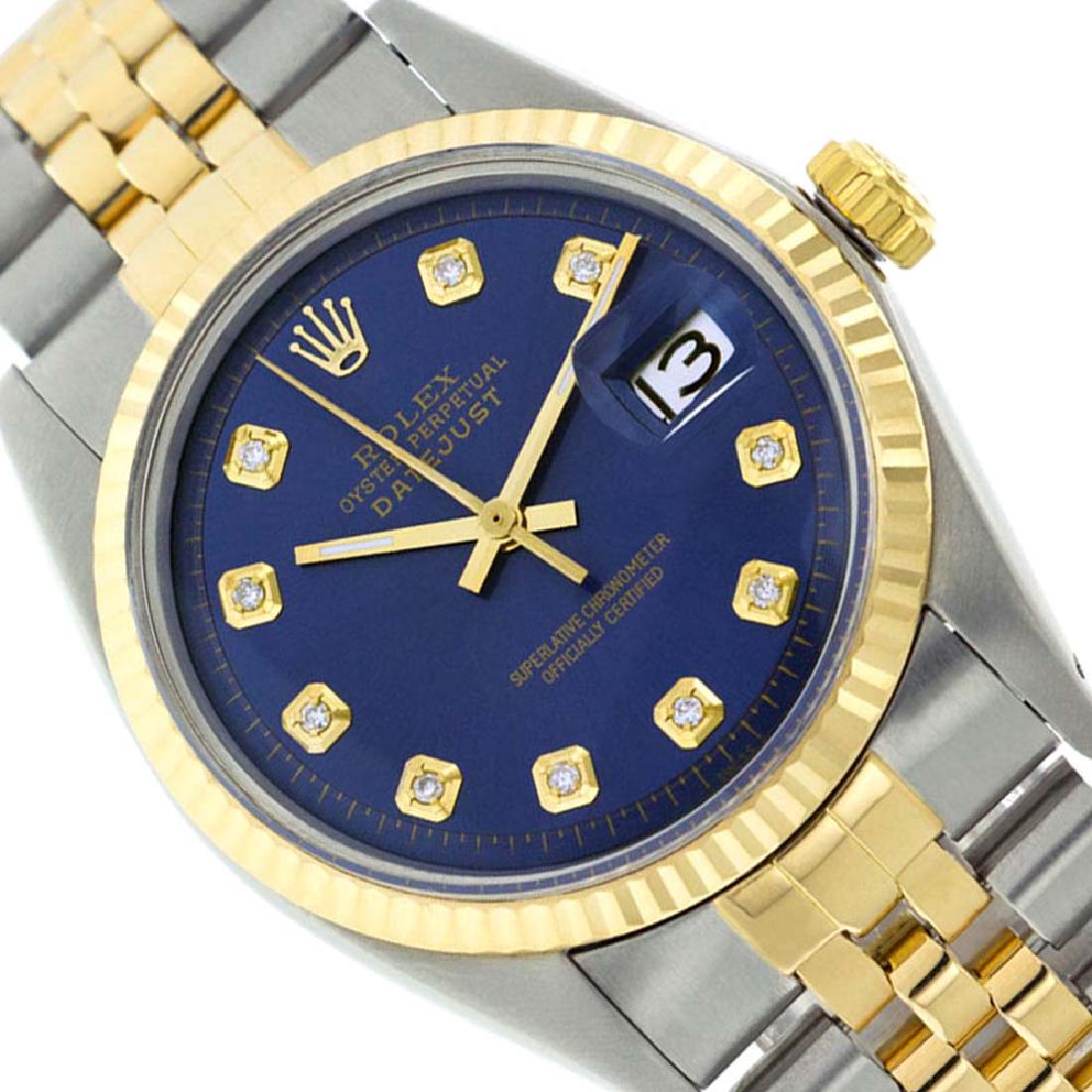 Rolex Men's Two Tone 14K Gold/SS, QuickSet, Diamond: REF-360X2A ---- Rolex Men's Two Tone 14K Gold/ss, QuickSet, Diamond Dial with Fluted BezelThis watch is in Excellent Condition.Newly serviced & Polished to Factory specifications. Prepetual, Self-Wind