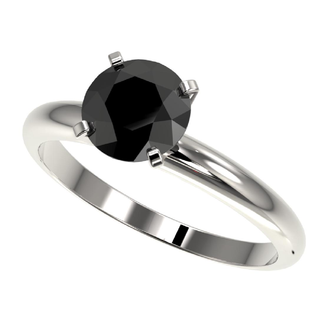 1.50 CTW Fancy Black VS Diamond Solitaire Engagement: 32925 - REF-47H3W ---- 1.50 CTW Fancy Black VS Diamond Solitaire Engagement Ring 10K White Gold ---- Luxury Designer Brand Ring Appraised Retail Price at $2,600 ---- SKU Number US32925 10k White gold 