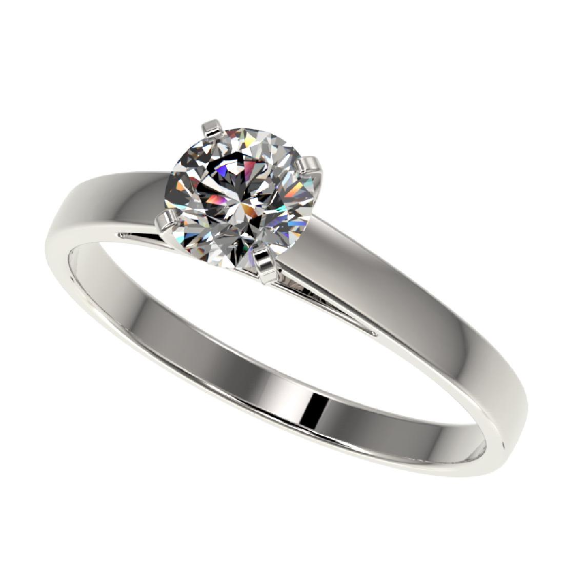 0.76 CTW Certified H-SI/I Quality Diamond Solitaire: 36476 - REF-84R8K ---- 0.76 CTW Certified H-SI/I Quality Diamond Solitaire Engagement Ring 10K White Gold ---- Luxury Designer Brand Ring Appraised Retail Price at $4,650 ---- SKU Number US36476 10k W