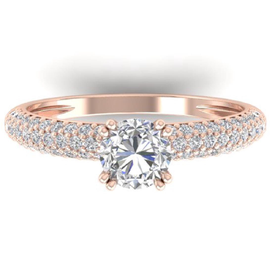 1.4 CTW Certified VS/SI Diamond Solitaire Art Deco: 30412 - REF-206X2T ---- 1.4 CTW Certified VS/SI Diamond Solitaire Art Deco Micro Ring 14K Rose Gold ---- Luxury Designer Brand Ring Appraised Retail Price at $10,200 ---- SKU Number US30412 14k Rose g