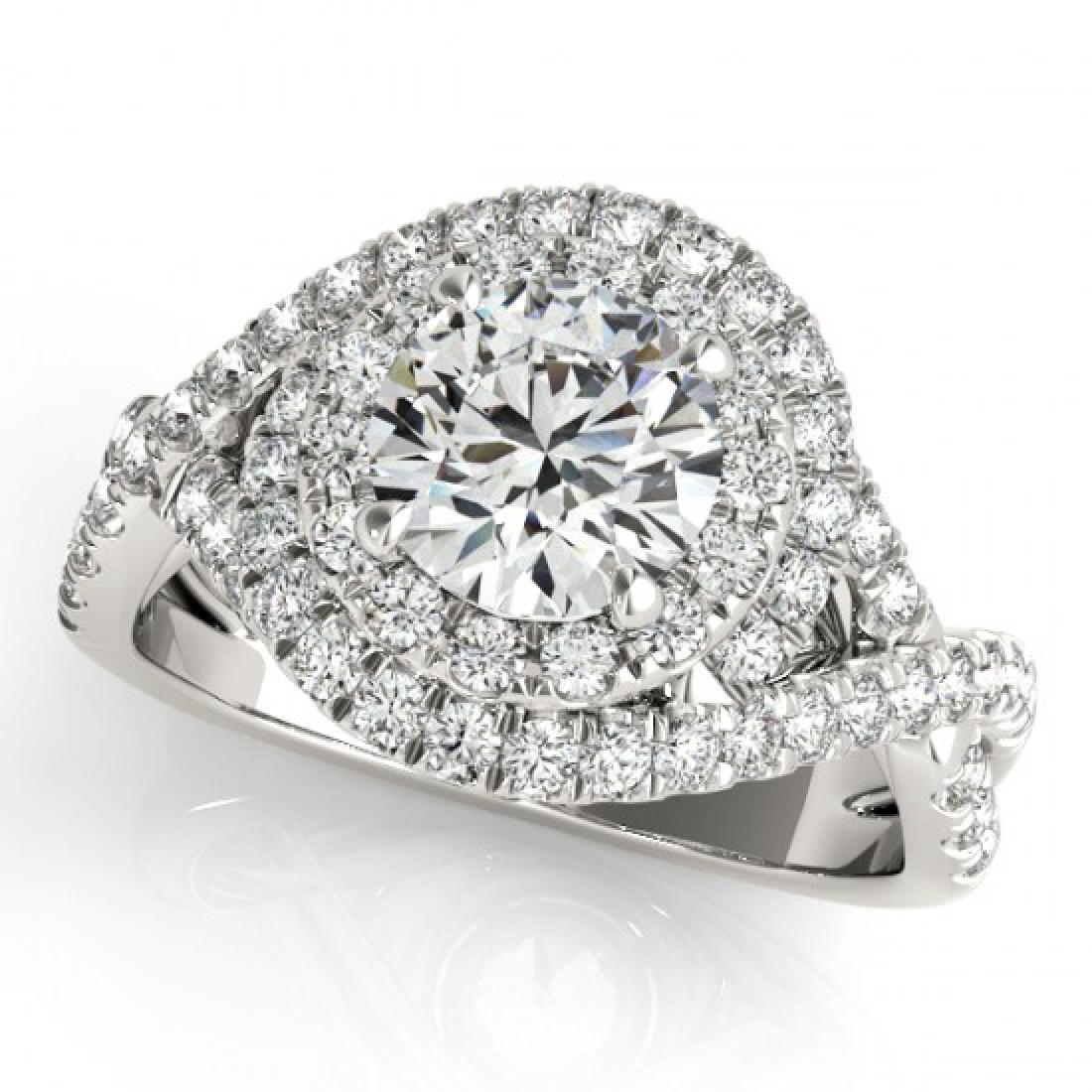 1.50 CTW Certified VS/SI Diamond Solitaire Halo Ring: 26634 - REF-247A3V ---- 1.50 CTW Certified VS/SI Diamond Solitaire Halo Ring 18K White Gold ---- Luxury Designer Brand Ring Appraised at $12,250 Certificate Number US26634 18k White gold, Ring Size is