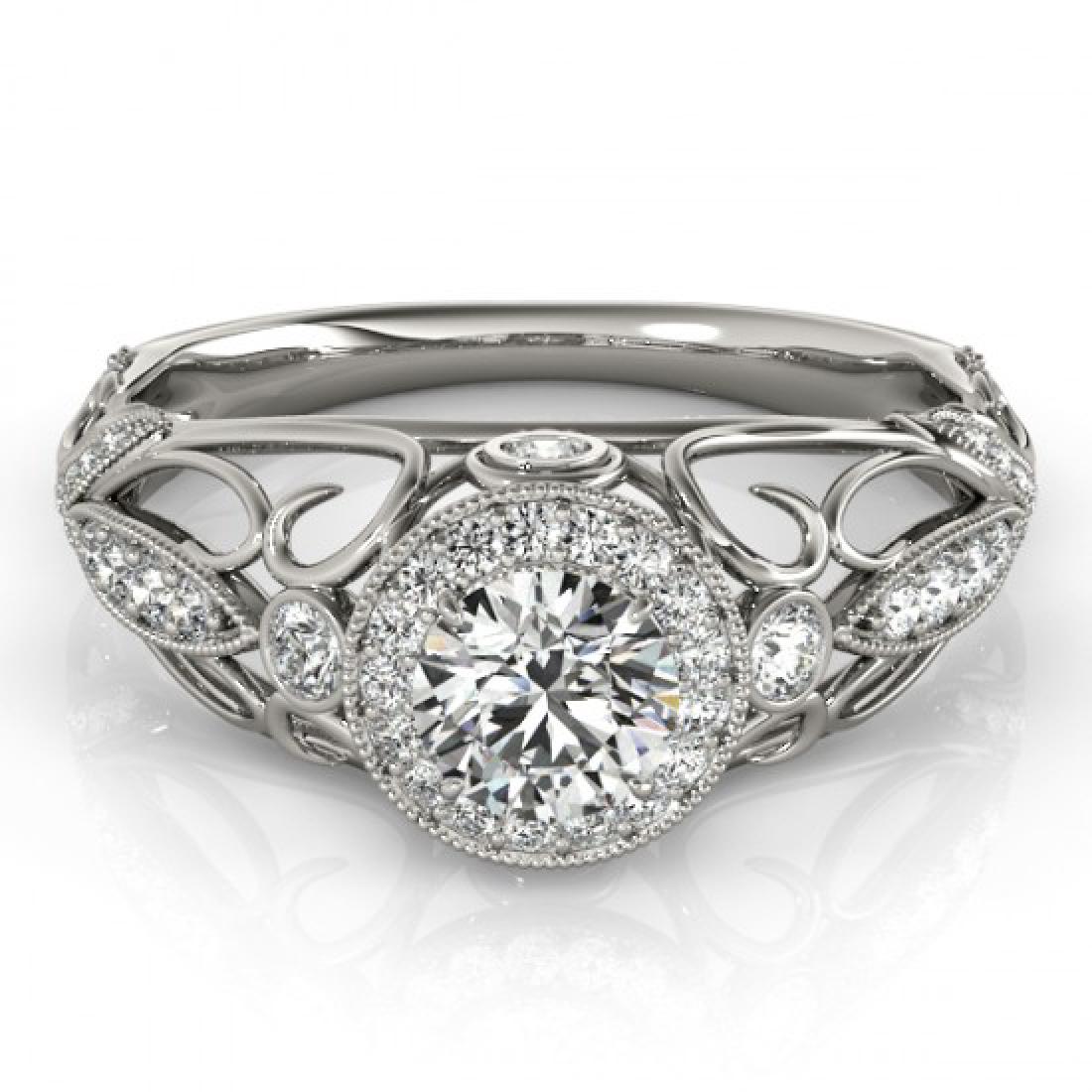 0.93 CTW Certified VS/SI Diamond Solitaire Antique Ring: 27327 - REF-167N3A ---- 0.93 CTW Certified VS/SI Diamond Solitaire Antique Ring 18K White Gold ---- Luxury Designer Brand Ring Appraised at $9,200 Certificate Number US27327 18k White gold, Ring Size 