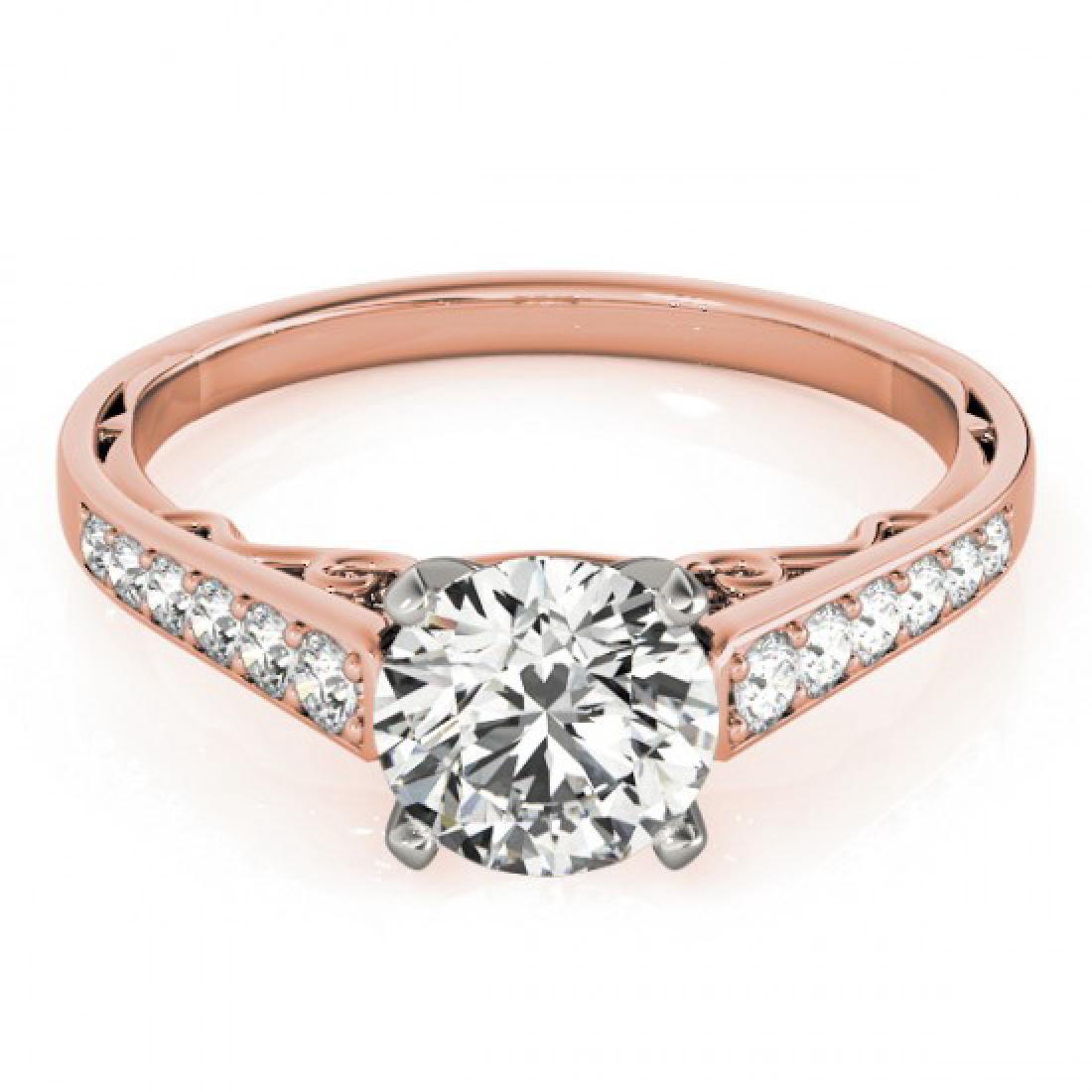 0.85 CTW Certified VS/SI Diamond Solitaire Ring 18K: 27511 - REF-110N7A ---- 0.85 CTW Certified VS/SI Diamond Solitaire Ring 18K Rose Gold ---- Luxury Designer Brand Ring Appraised at $6,100 Certificate Number US27511 18k Rose gold, Ring Size is 7, Ring