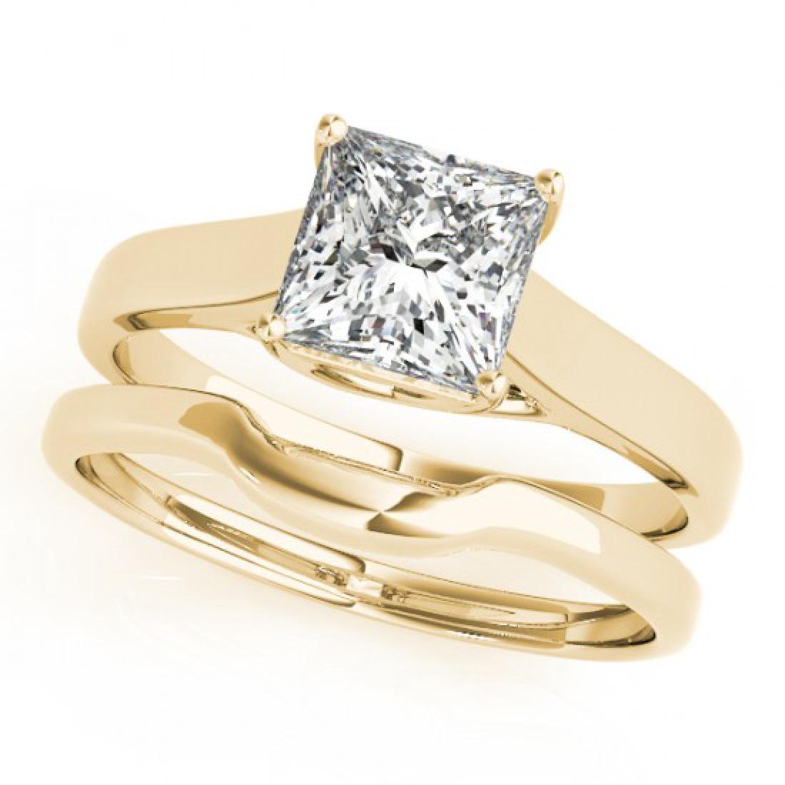 0.75 CTW Certified VS/SI Princess Diamond Solitaire: 32104 - REF-204A5V ---- 0.75 CTW Certified VS/SI Princess Diamond Solitaire Wedding 14K Yellow Gold ---- Luxury Designer Brand 2 Pc Set Appraised at $11,250 Certificate Number US32104 14k Yellow gold,