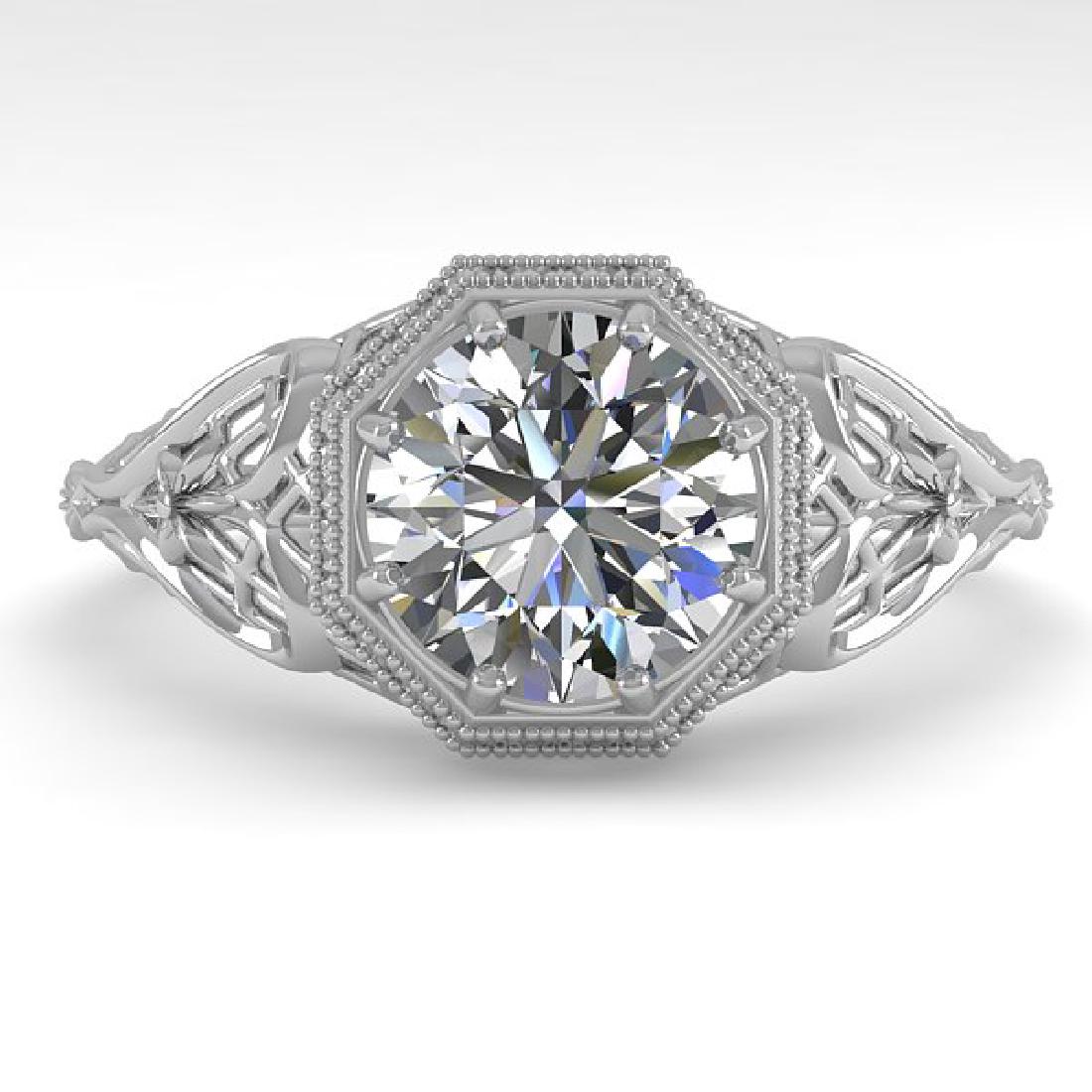 1.50 CTW VS/SI Diamond Solitaire Engagement Ring 18K: 36048 - REF-547W6H ---- 1.50 CTW VS/SI Diamond Solitaire Engagement Ring 18K White Gold ---- Luxury Designer Brand Ring Appraised at $36,500 Certificate Number US36048 18k White gold, Ring Size is 7, 