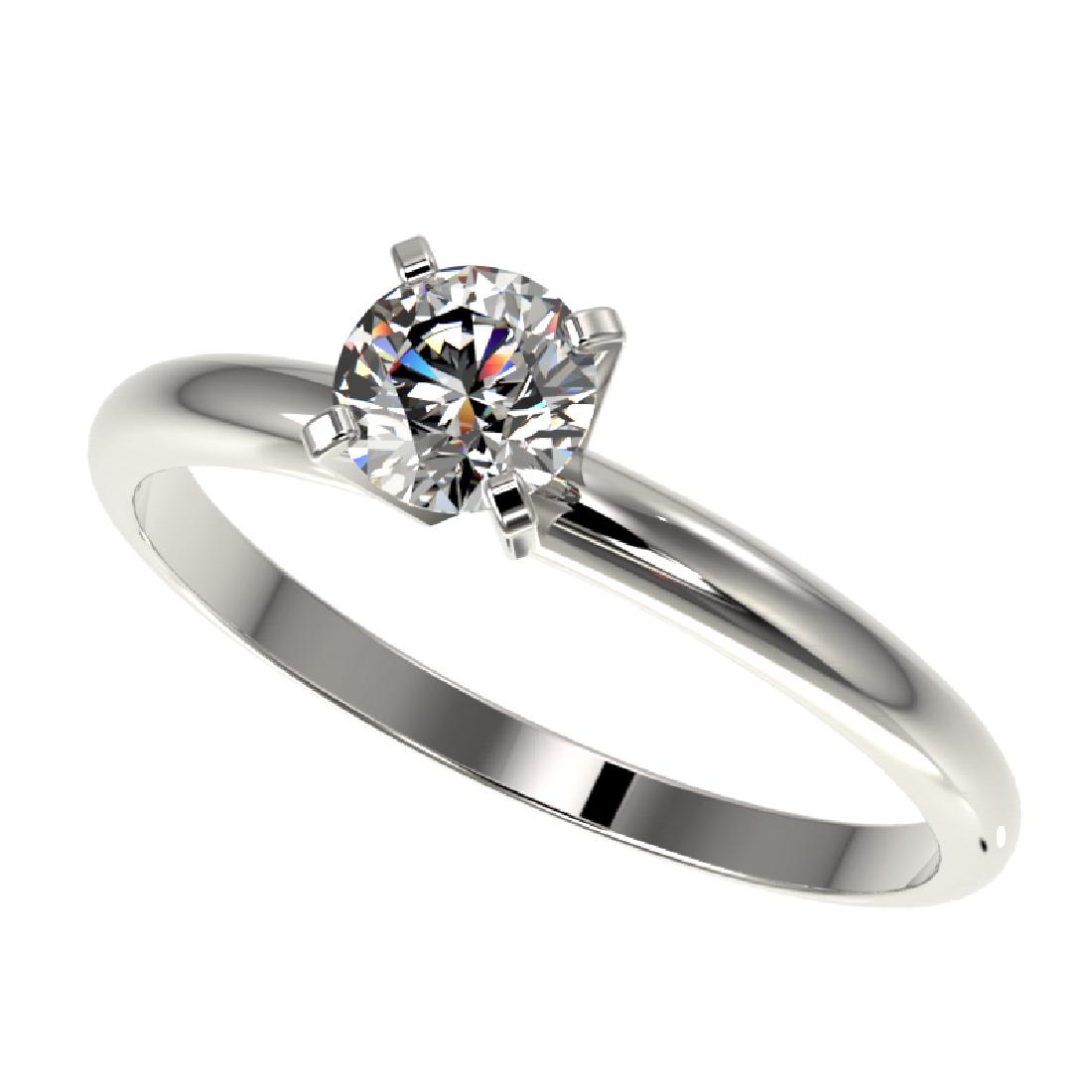 0.54 CTW Certified H-SI/I Quality Diamond Solitaire: 36372 - REF-65R5K ---- 0.54 CTW Certified H-SI/I Quality Diamond Solitaire Engagement Ring 10K White Gold ---- Luxury Designer Brand Ring Appraised at $3,600 Certificate Number US36372 10k White gold,