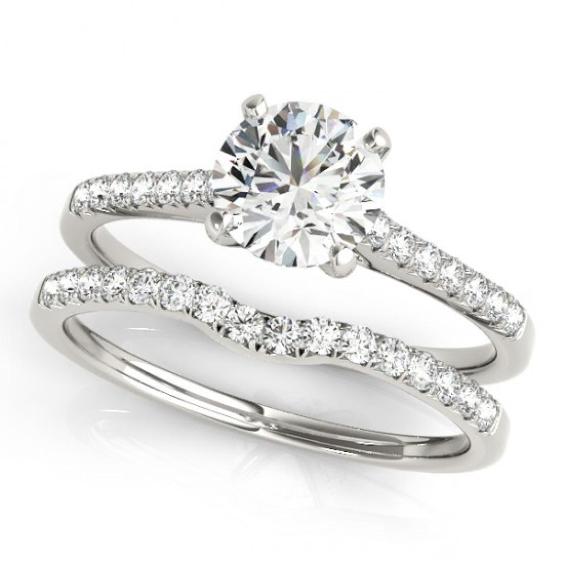 0.55 CTW Certified VS/SI Diamond Solitaire 2Pc Wedding: 31733 - REF-76V5Y ---- 0.55 CTW Certified VS/SI Diamond Solitaire 2Pc Wedding Set 14K White Gold ---- Luxury Designer Brand 2 Pc Set Appraised at $3,800 Certificate Number US31733 14k White gold, 2 Pc